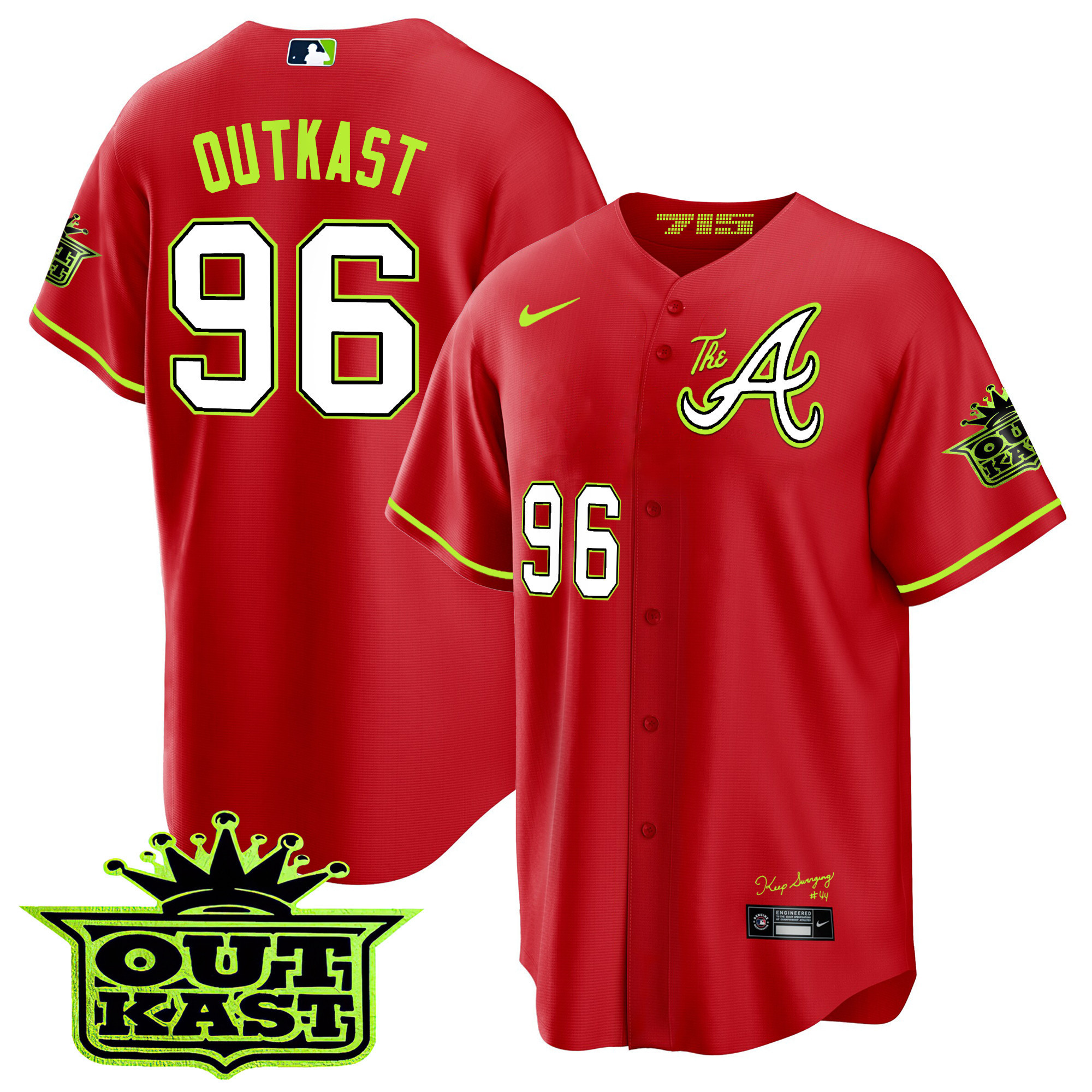 Men's Atlanta Braves Atliens The A Cool Base Jersey - All Stitched - Image 11