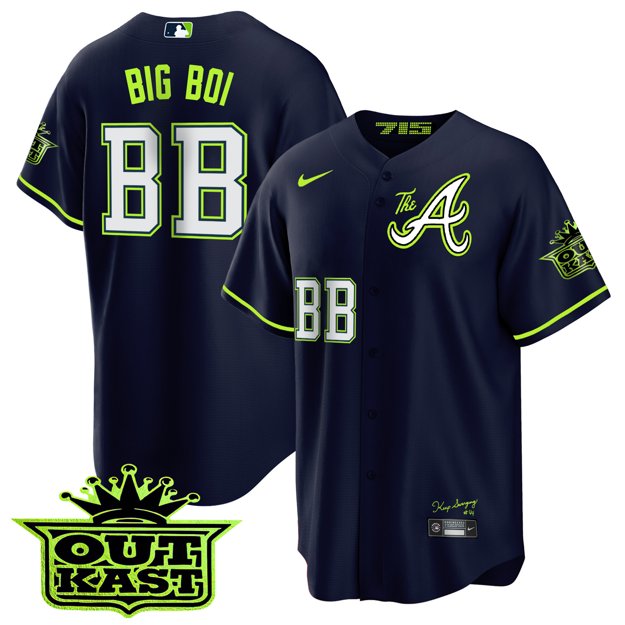 Men's Atlanta Braves Atliens The A Cool Base Jersey - All Stitched - Image 4