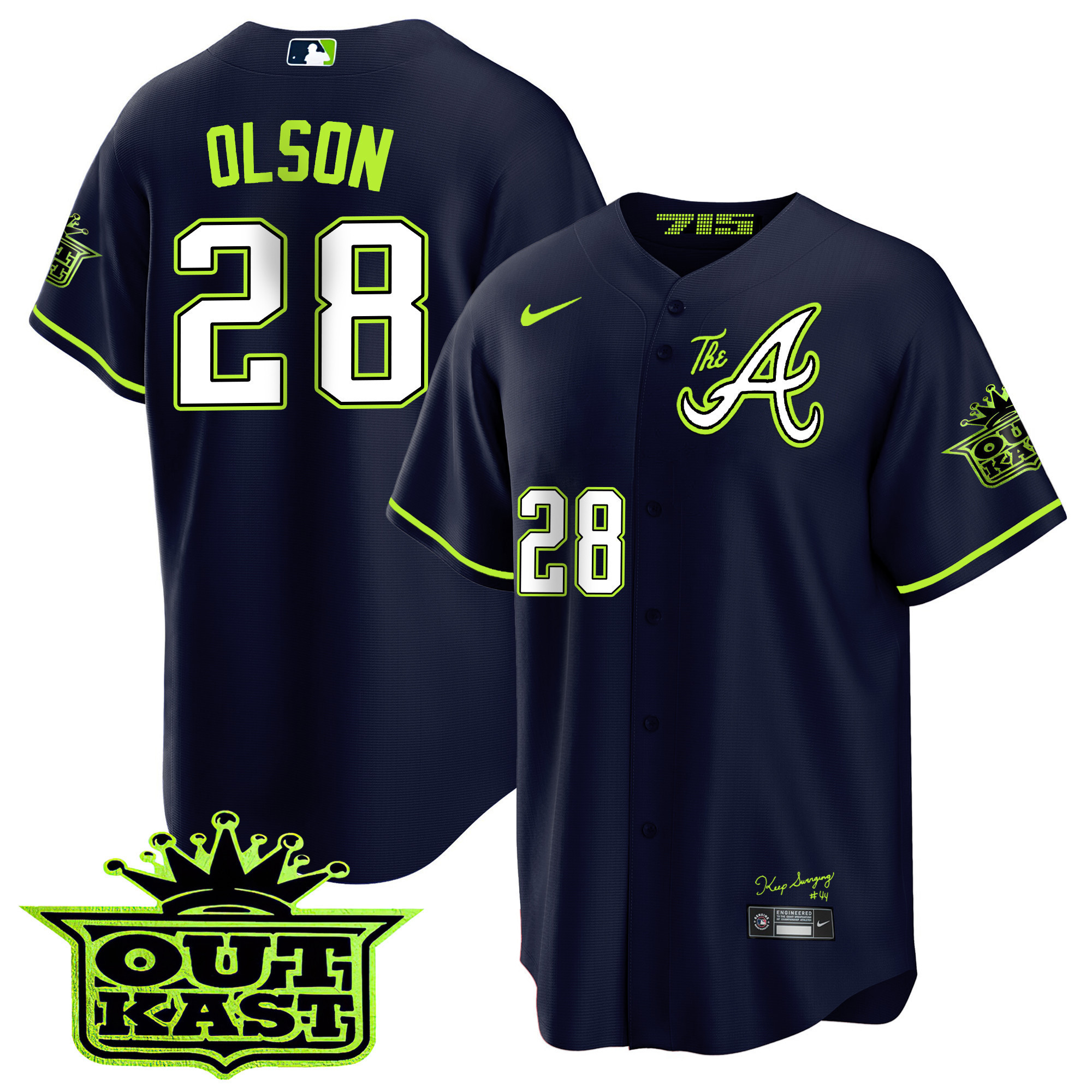 Men's Atlanta Braves Atliens The A Cool Base Jersey - All Stitched - Image 7