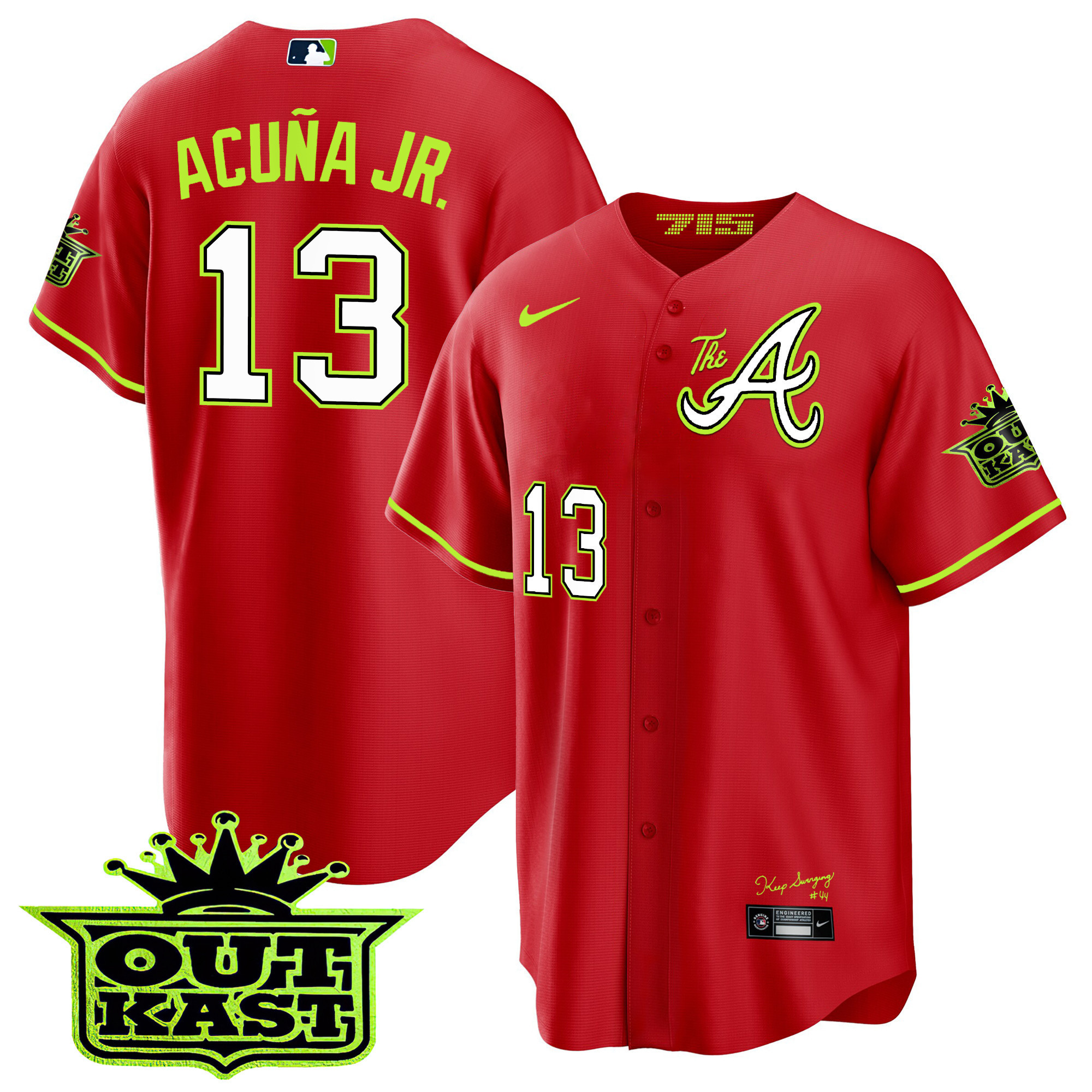 Men's Atlanta Braves Atliens The A Cool Base Jersey - All Stitched - Image 10