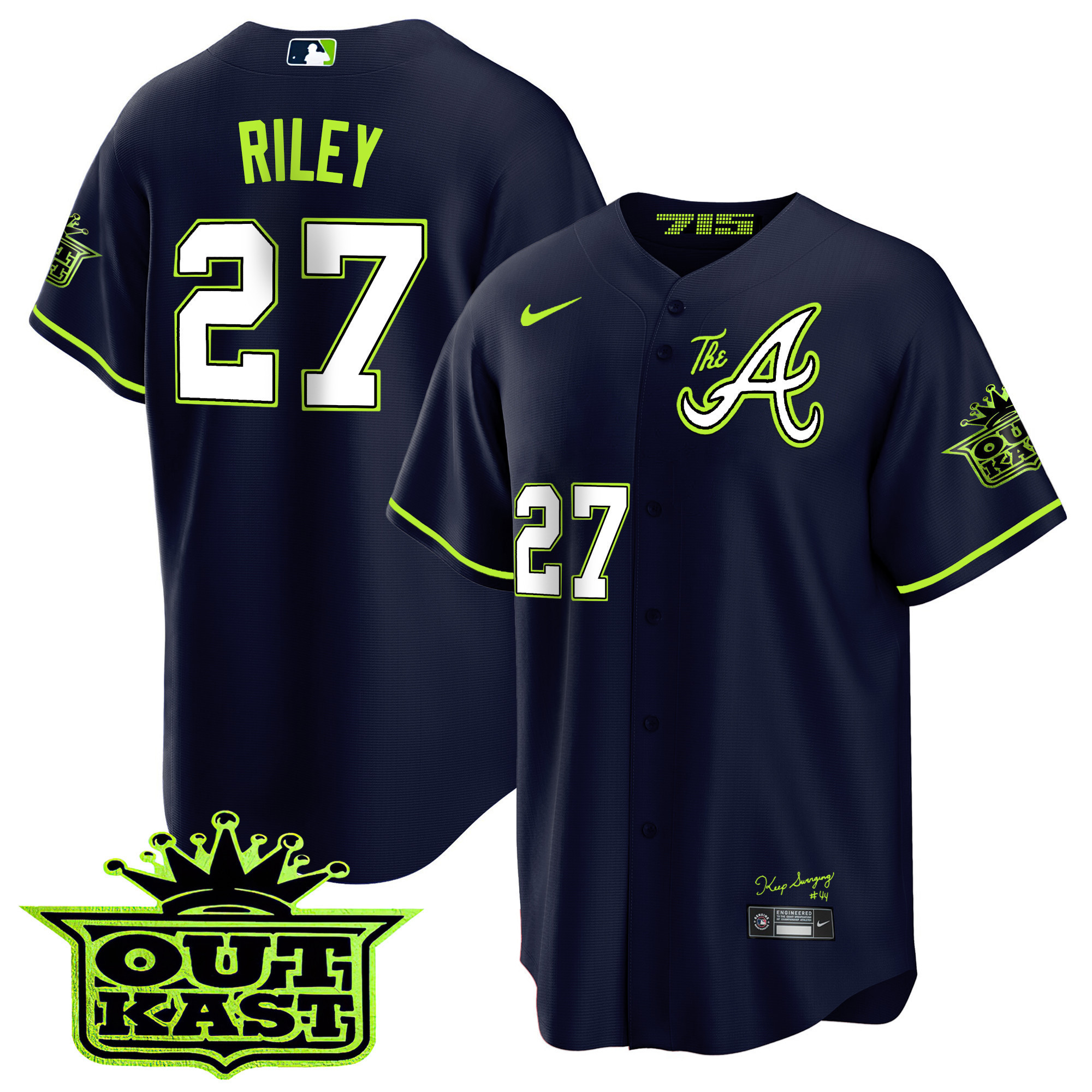 Men's Atlanta Braves Atliens The A Cool Base Jersey - All Stitched - Image 5