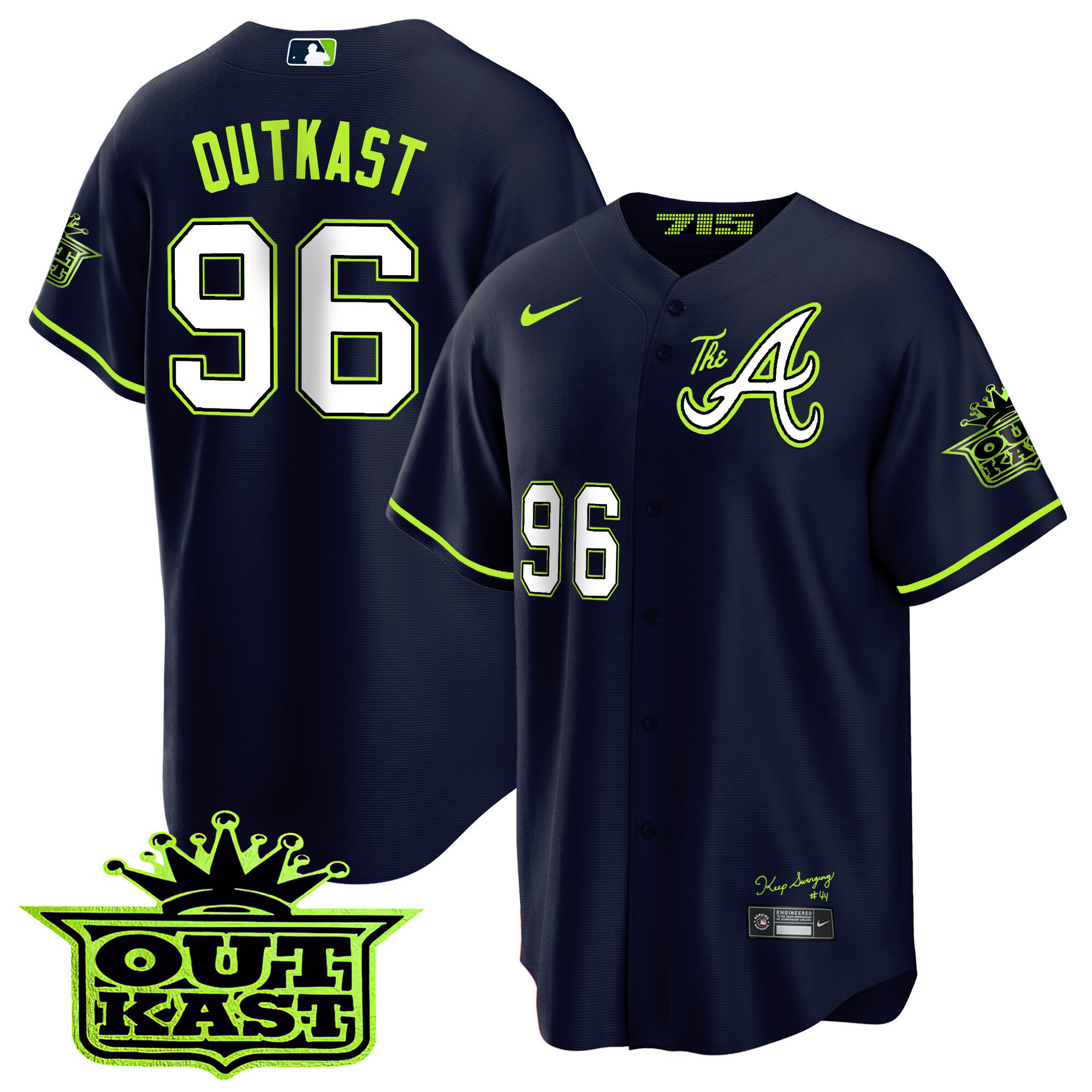 Men's Atlanta Braves Atliens The A Cool Base Jersey - All Stitched - Image 2