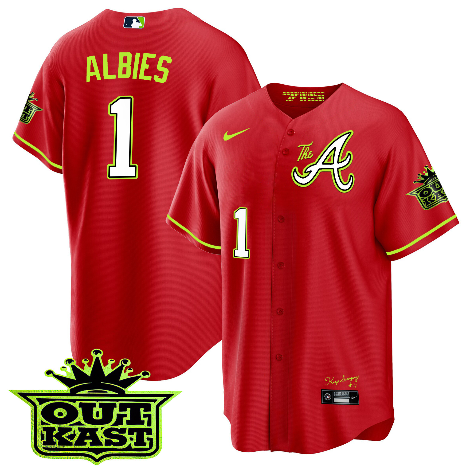 Men's Atlanta Braves Atliens The A Cool Base Jersey - All Stitched - Image 17