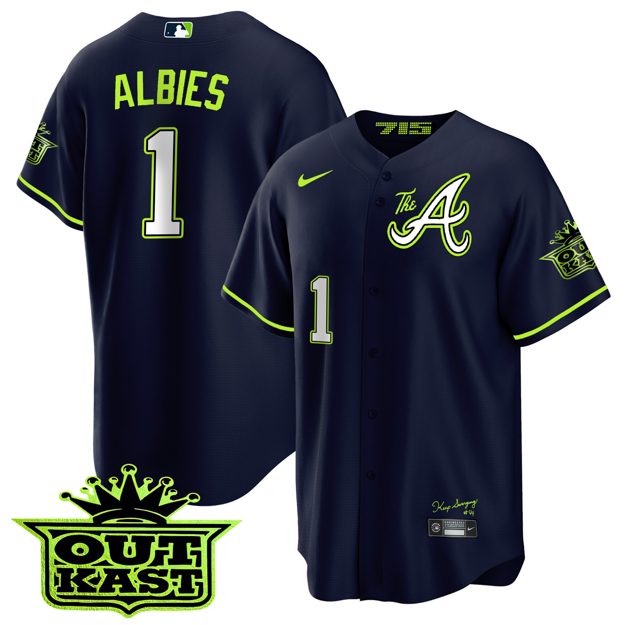 Men's Atlanta Braves Atliens The A Cool Base Jersey - All Stitched - Image 8