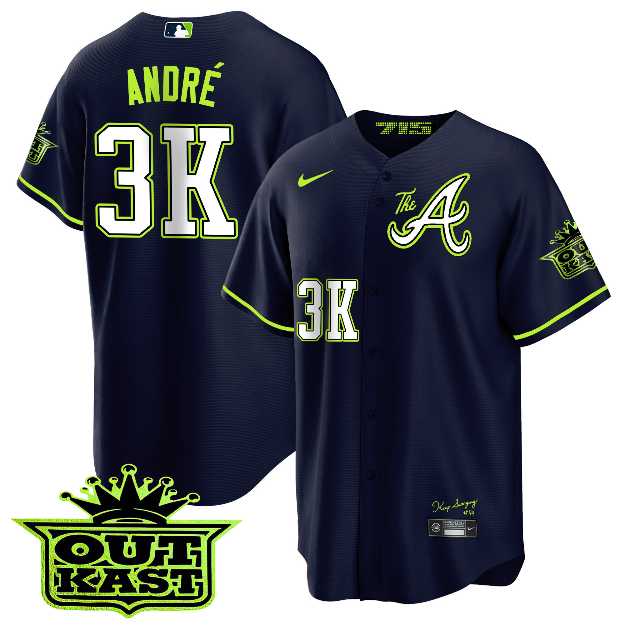 Men's Atlanta Braves Atliens The A Cool Base Jersey - All Stitched - Image 3