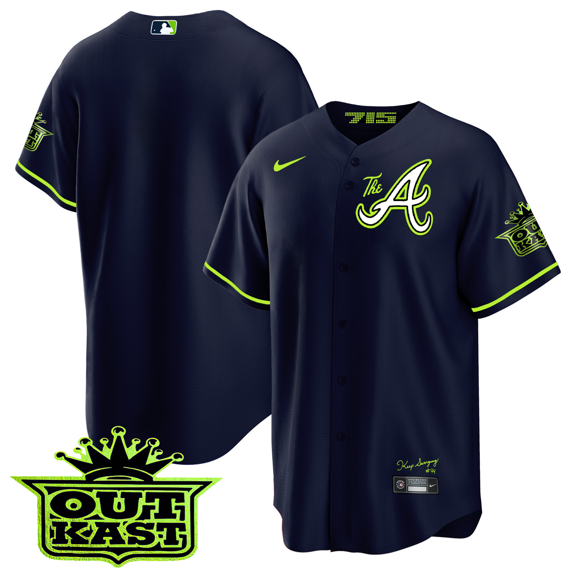 Men's Atlanta Braves Atliens The A Cool Base Jersey - All Stitched - Image 9