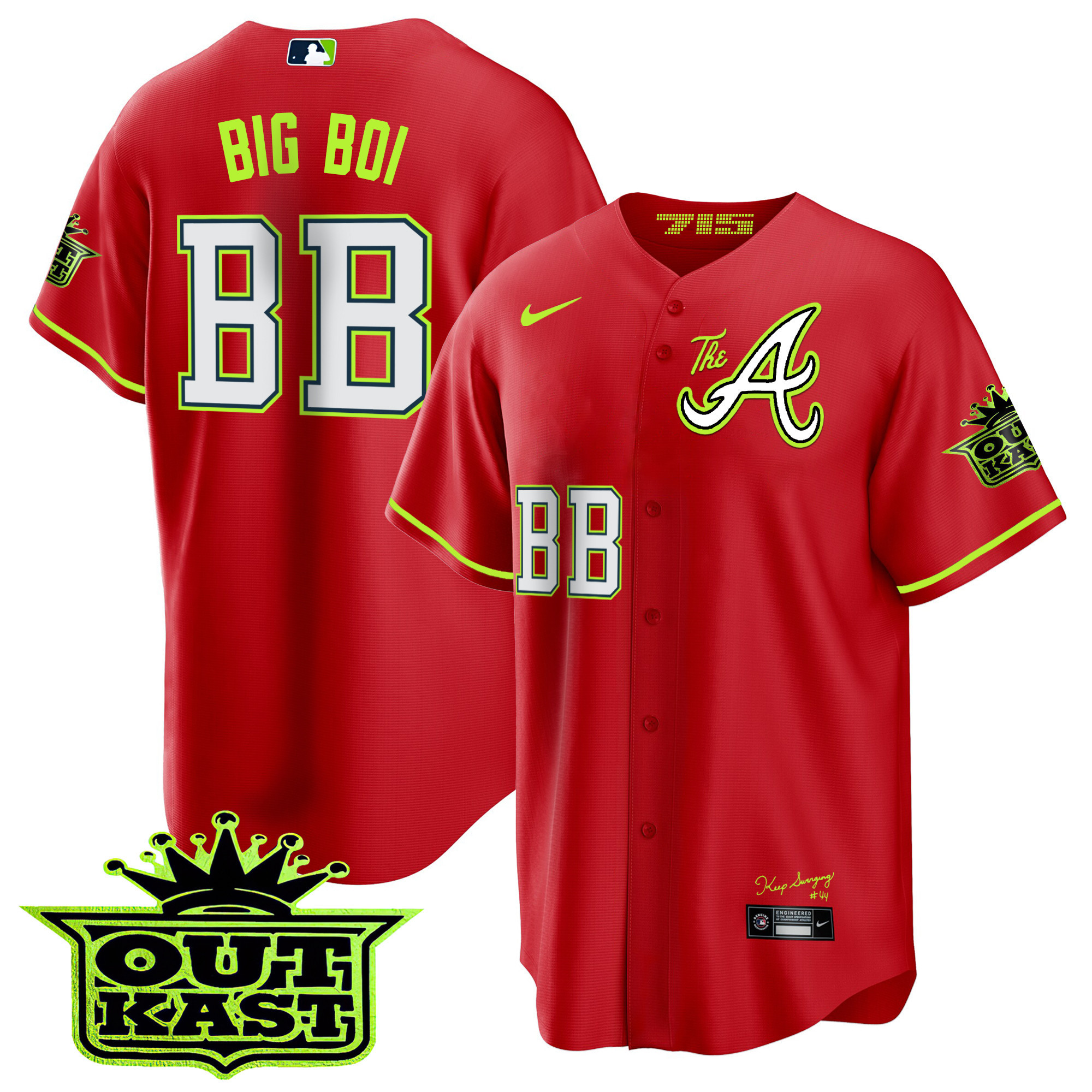 Men's Atlanta Braves Atliens The A Cool Base Jersey - All Stitched - Image 13