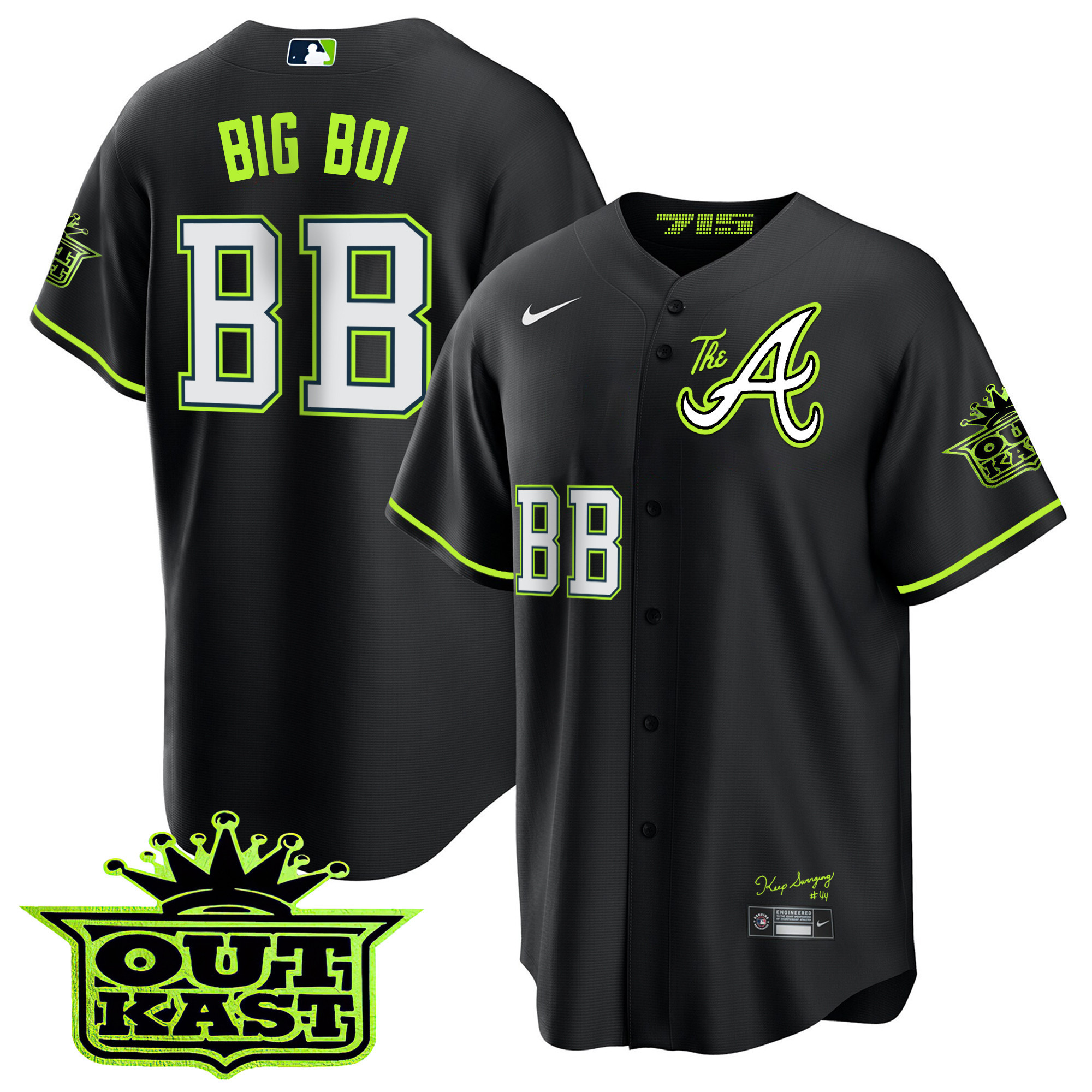 Men's Atlanta Braves Atliens The A Cool Base Jersey - All Stitched - Image 22