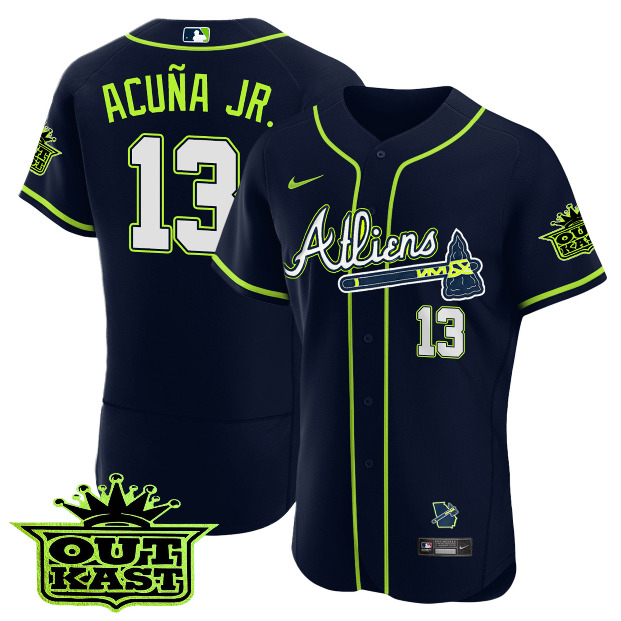 Youth's Atlanta Braves Atliens Flex Base Jersey - All Stitched