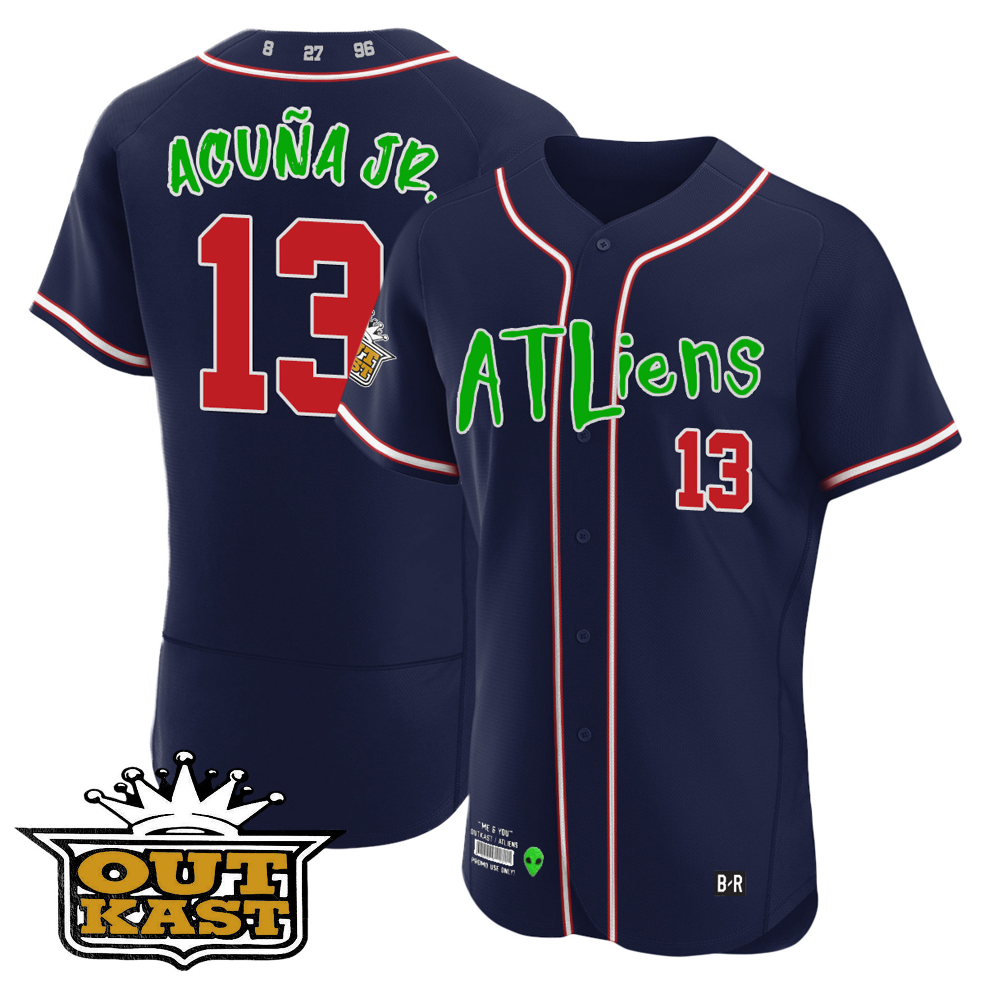 Youth's Atlanta Braves Atliens Flex Base Jersey - All Stitched - Image 10