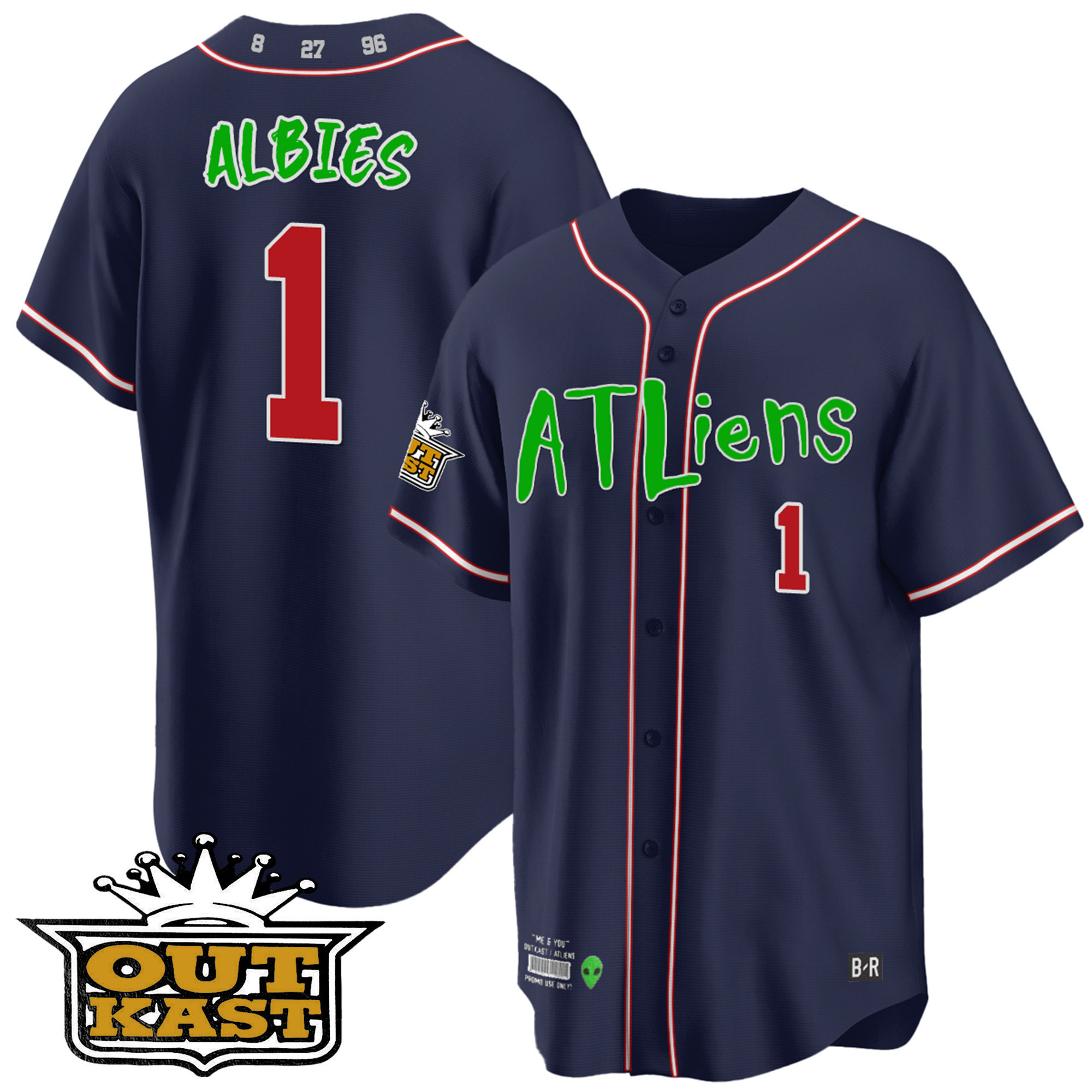 Youth's Atlanta Braves Atliens Cool Base Jersey - All Stitched - Image 17