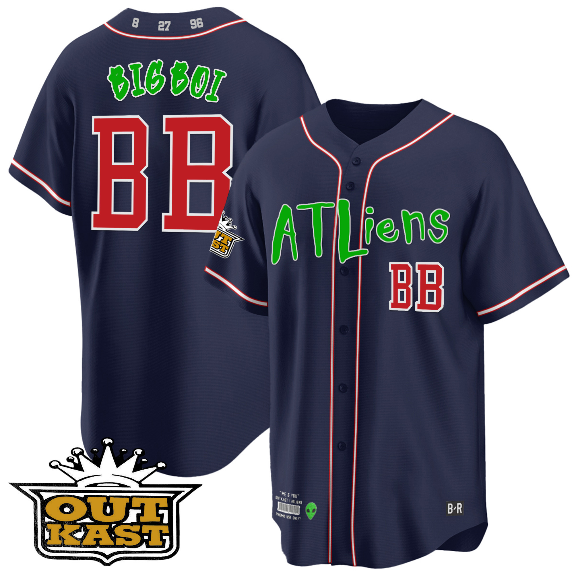Youth's Atlanta Braves Atliens Cool Base Jersey - All Stitched - Image 13