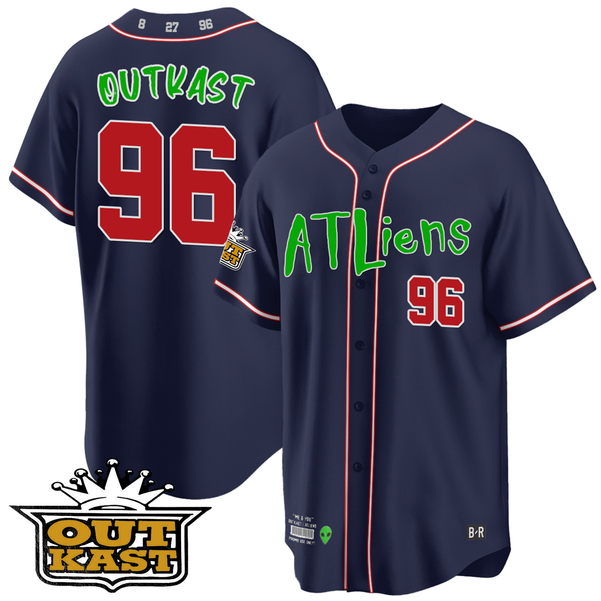 Youth's Atlanta Braves Atliens Cool Base Jersey - All Stitched - Image 11