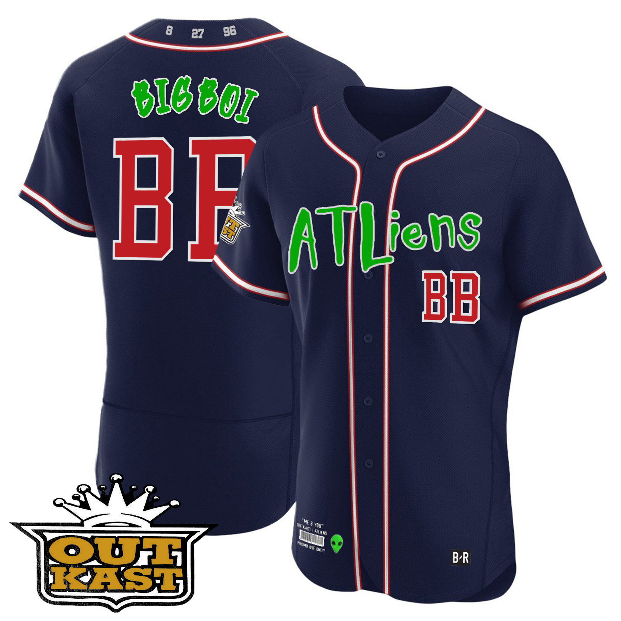 Youth's Atlanta Braves Atliens Flex Base Jersey - All Stitched - Image 13