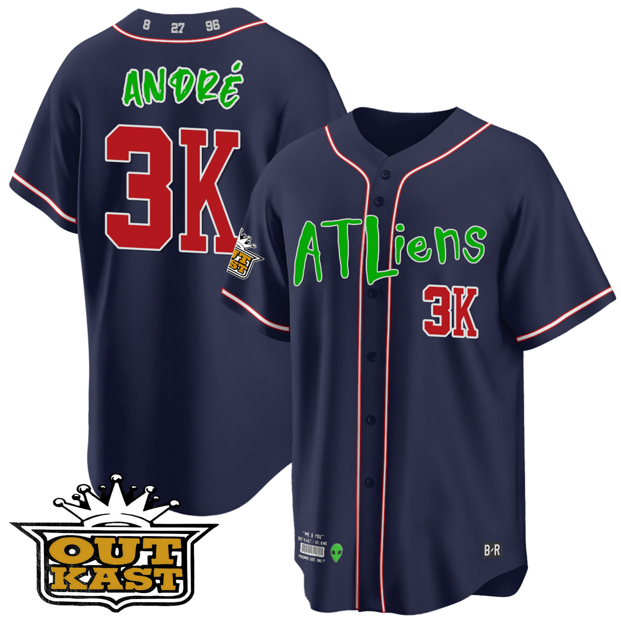 Youth's Atlanta Braves Atliens Cool Base Jersey - All Stitched - Image 12