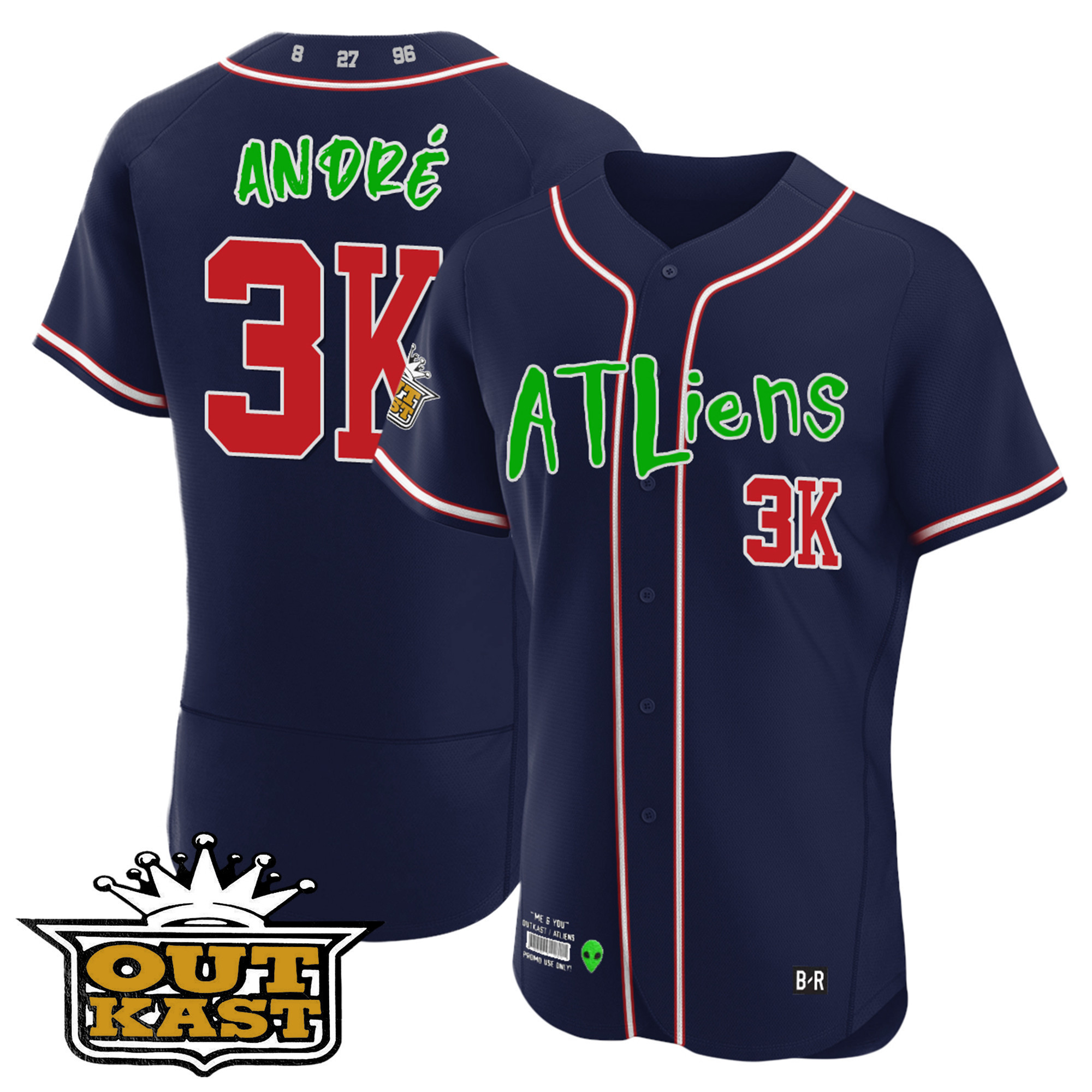 Youth's Atlanta Braves Atliens Flex Base Jersey - All Stitched - Image 12