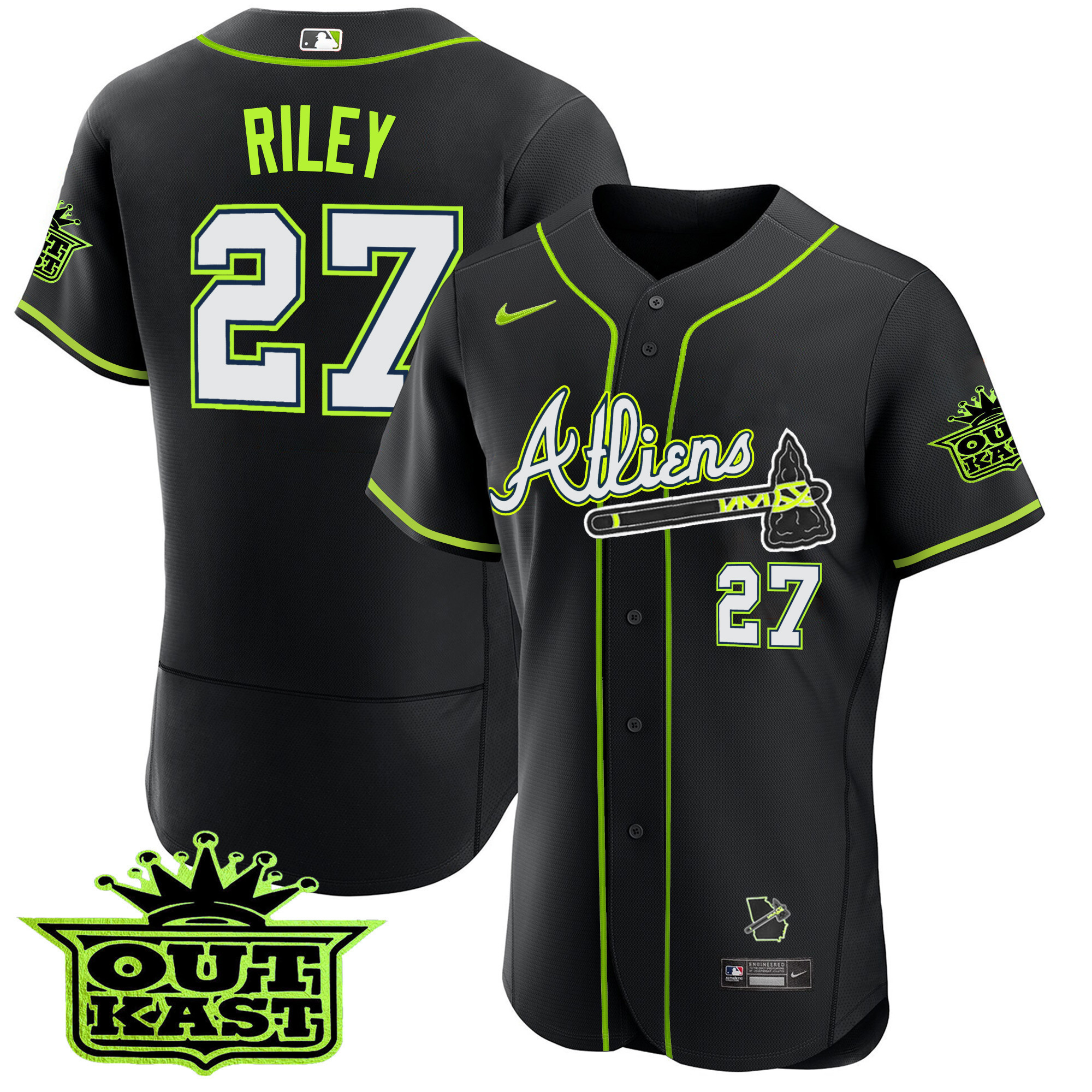 Youth's Atlanta Braves Atliens Flex Base Jersey - All Stitched - Image 50