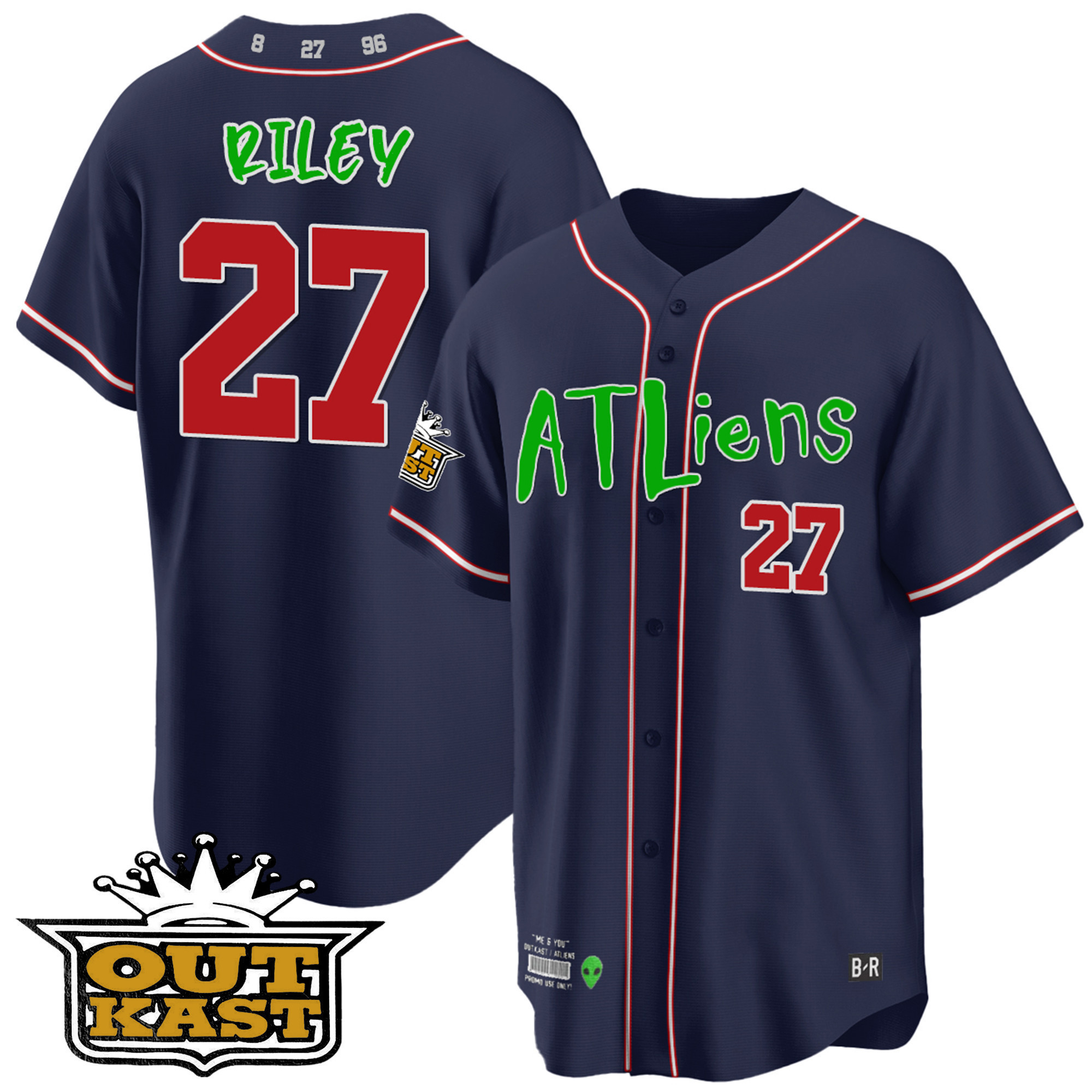 Youth's Atlanta Braves Atliens Cool Base Jersey - All Stitched - Image 14