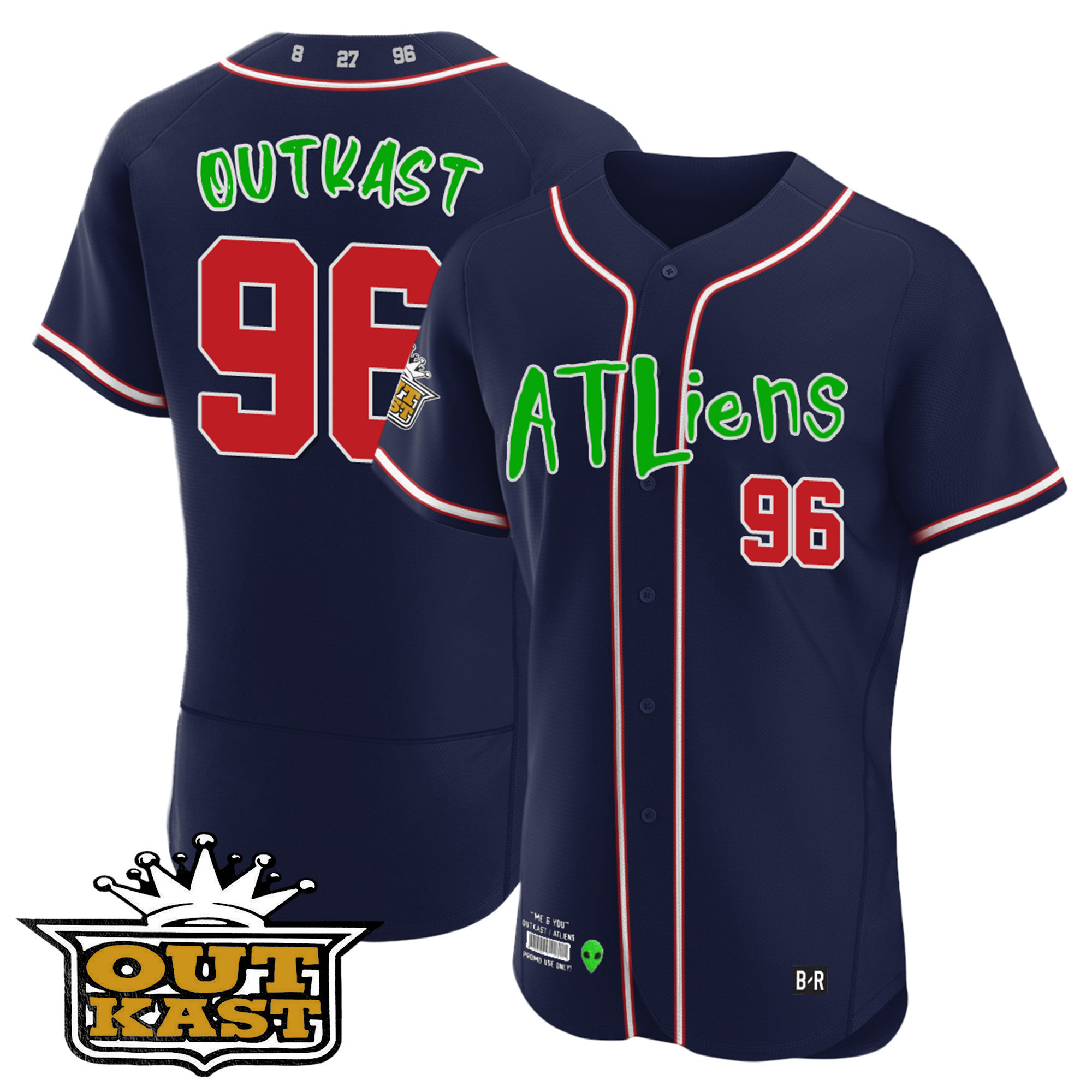 Youth's Atlanta Braves Atliens Flex Base Jersey - All Stitched - Image 11