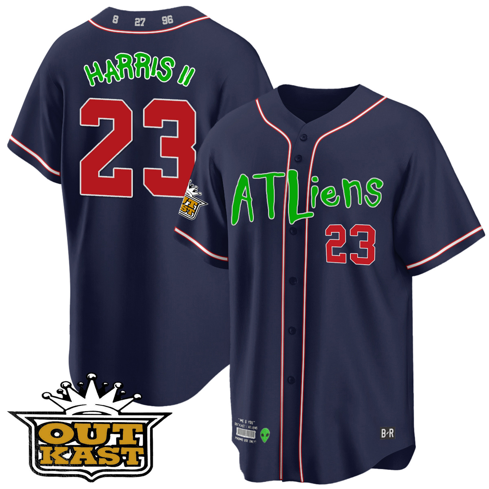 Youth's Atlanta Braves Atliens Cool Base Jersey - All Stitched - Image 15