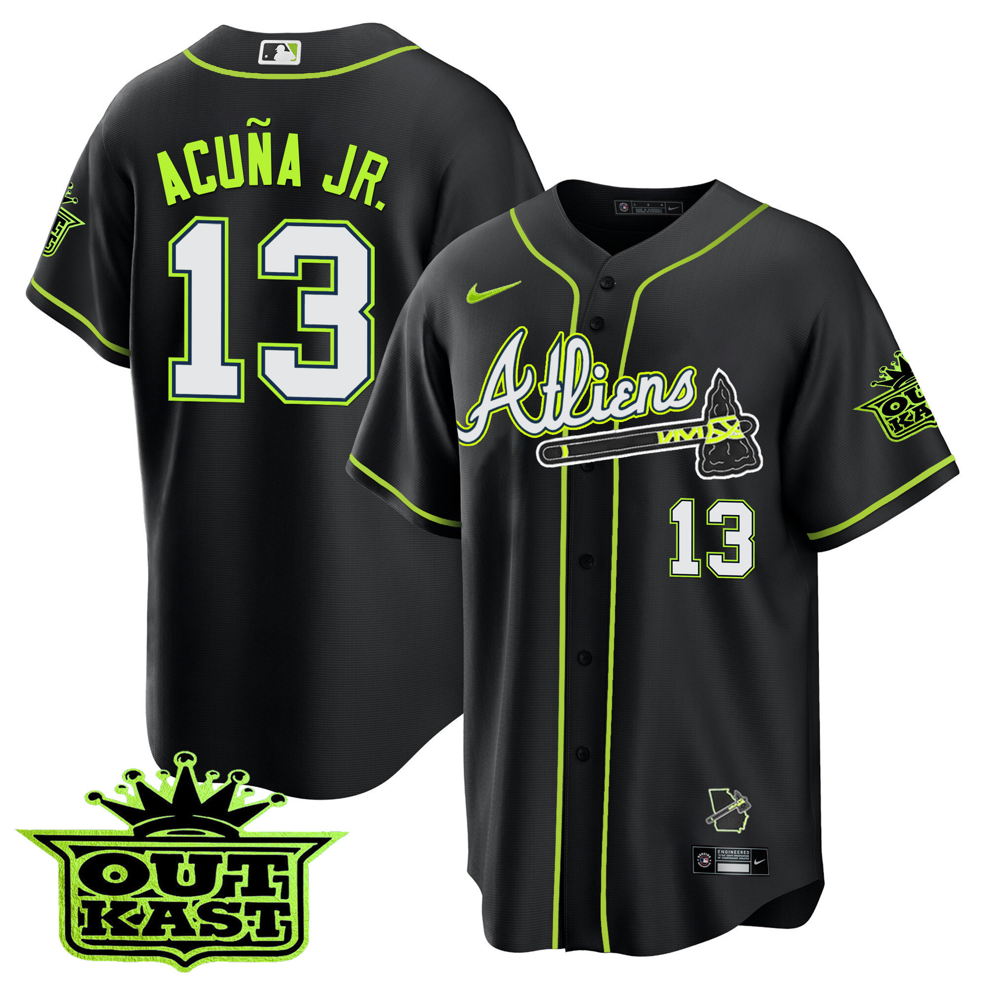 Youth's Atlanta Braves Atliens Cool Base Jersey - All Stitched - Image 46
