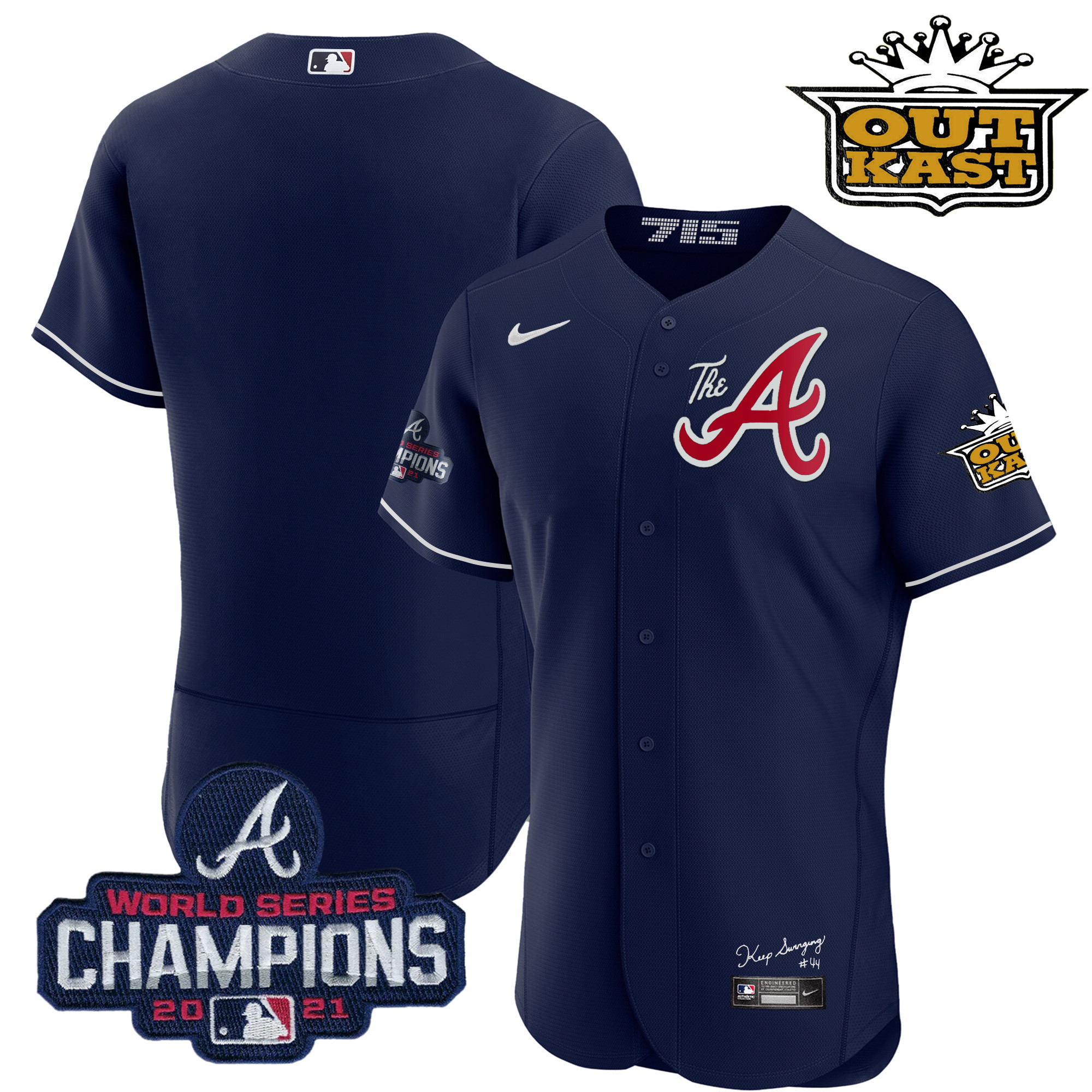 Men's Atlanta Braves Outkast Gold The A Flex Base Jersey – All Stitched - Image 54