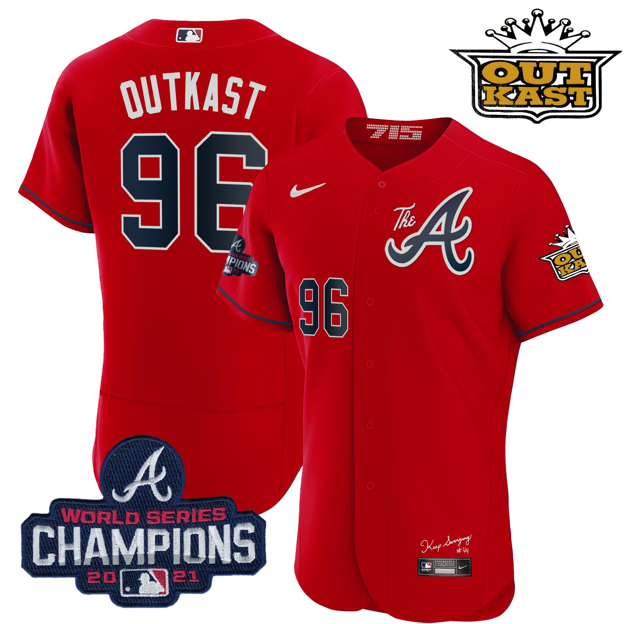 Men's Atlanta Braves Outkast Gold The A Flex Base Jersey – All Stitched - Image 38