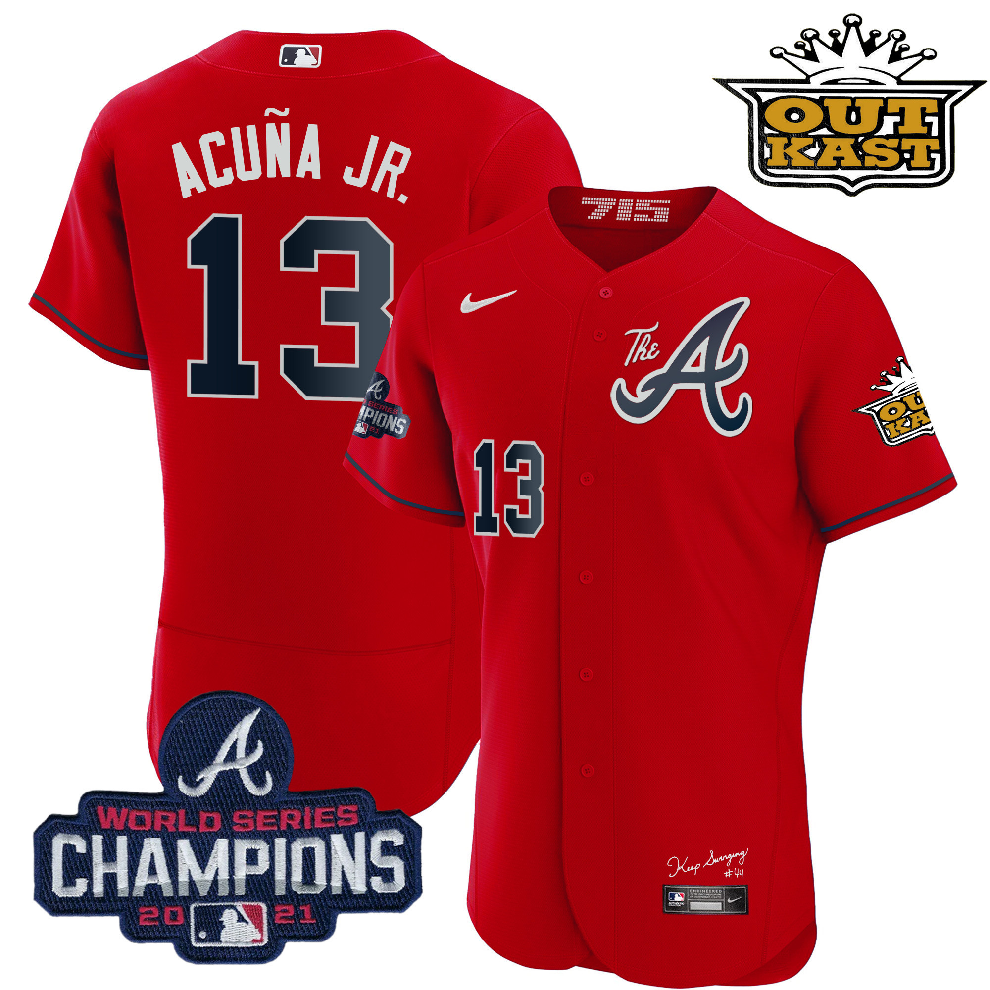 Men's Atlanta Braves Outkast Gold The A Flex Base Jersey – All Stitched - Image 37