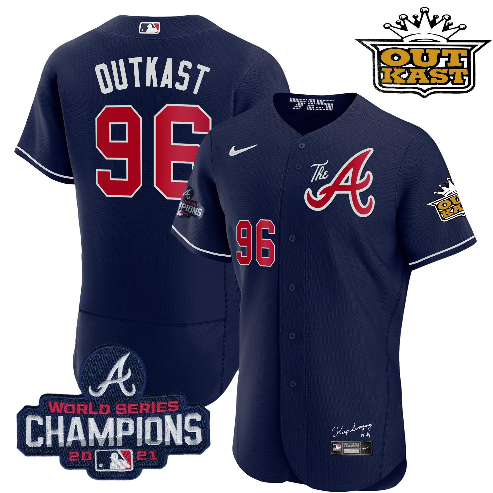 Men's Atlanta Braves Outkast Gold The A Flex Base Jersey – All Stitched - Image 47