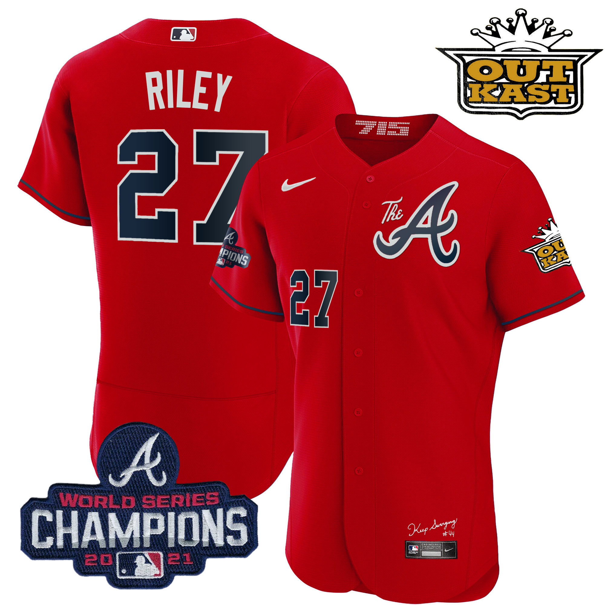 Men's Atlanta Braves Outkast Gold The A Flex Base Jersey – All Stitched - Image 41