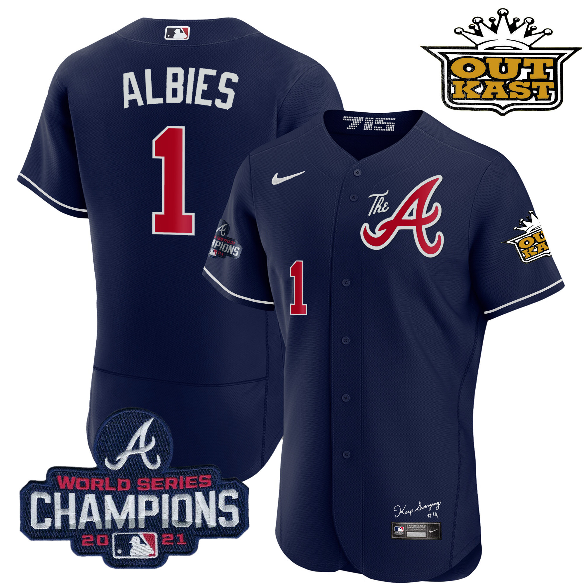 Men's Atlanta Braves Outkast Gold The A Flex Base Jersey – All Stitched - Image 53