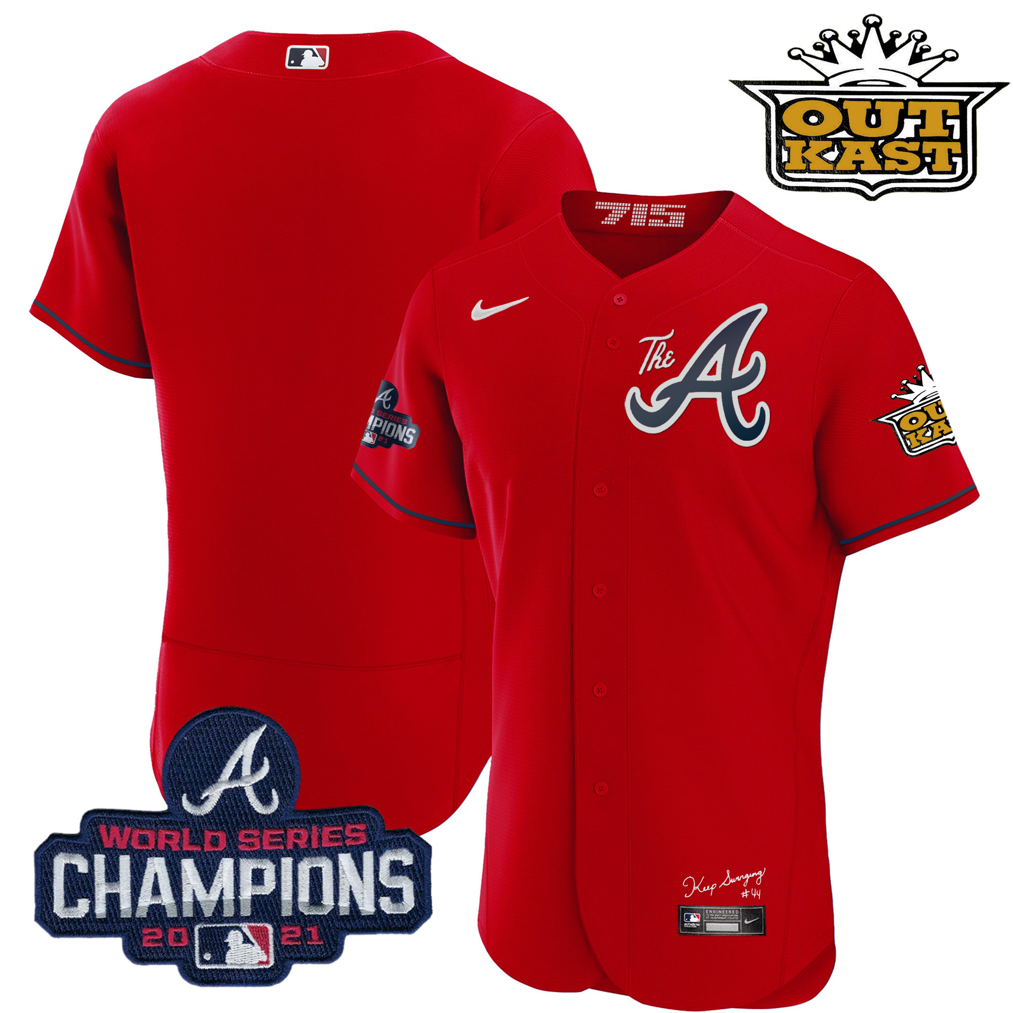 Men's Atlanta Braves Outkast Gold The A Flex Base Jersey – All Stitched - Image 45