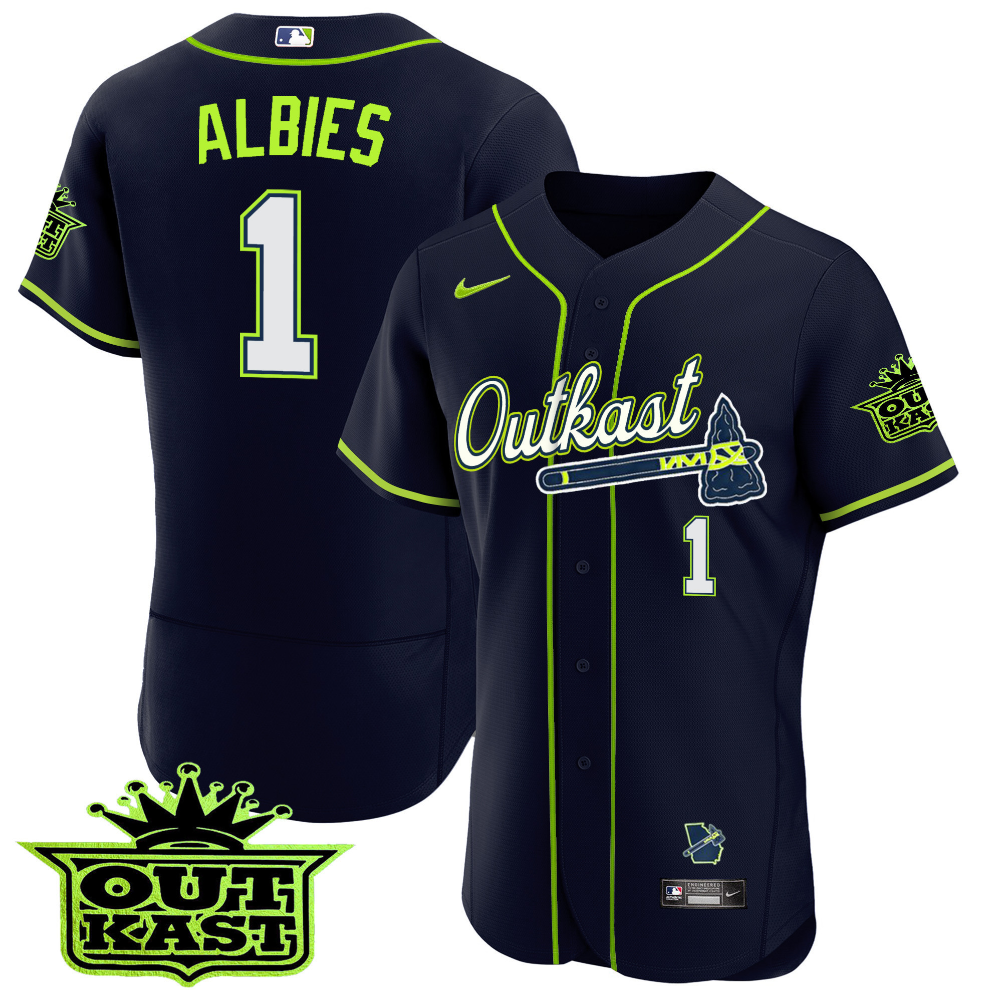 Men's Atlanta Braves Outkast Flex Base Jersey - All Stitched - Image 8