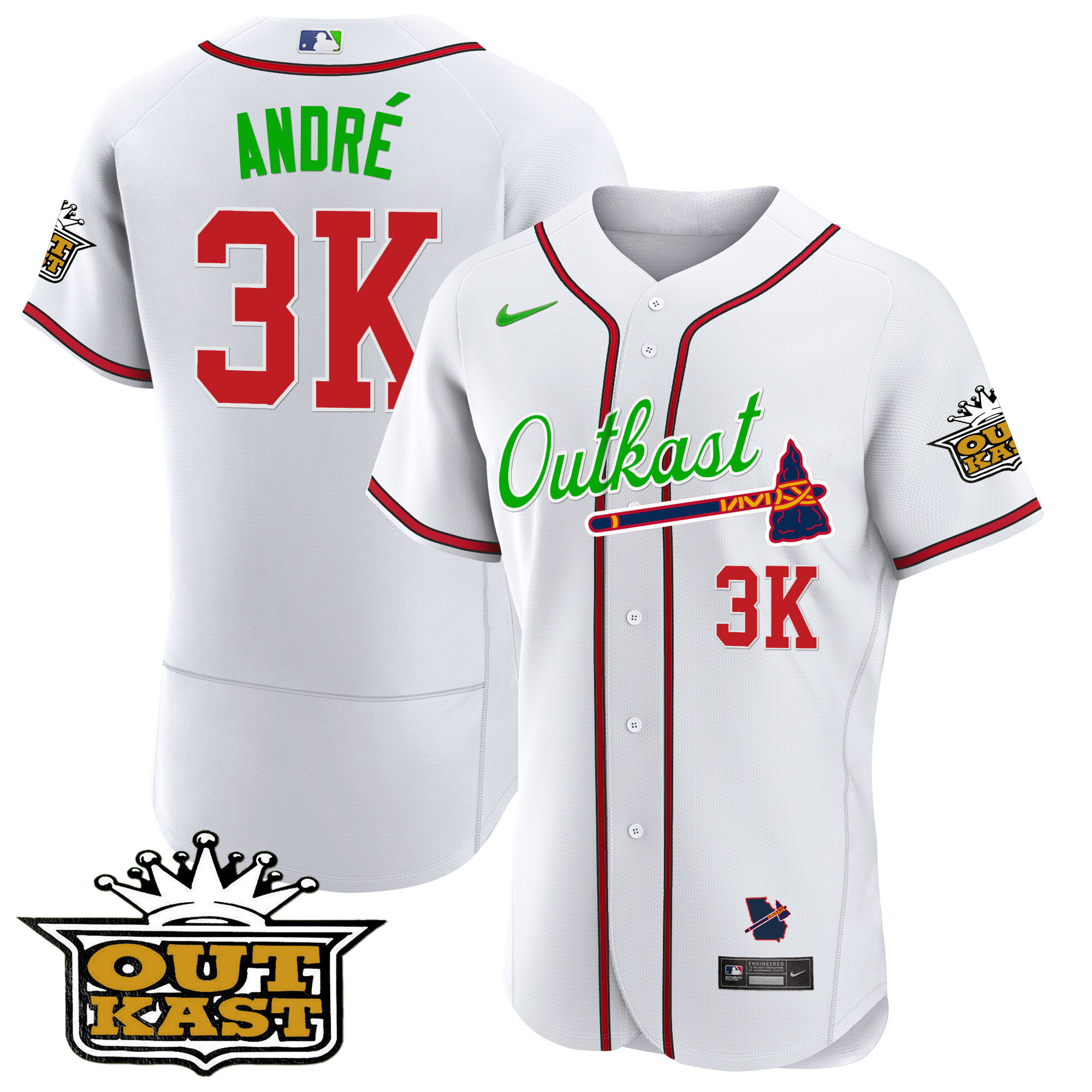 Men's Atlanta Braves Outkast Flex Base Jersey - All Stitched - Image 48