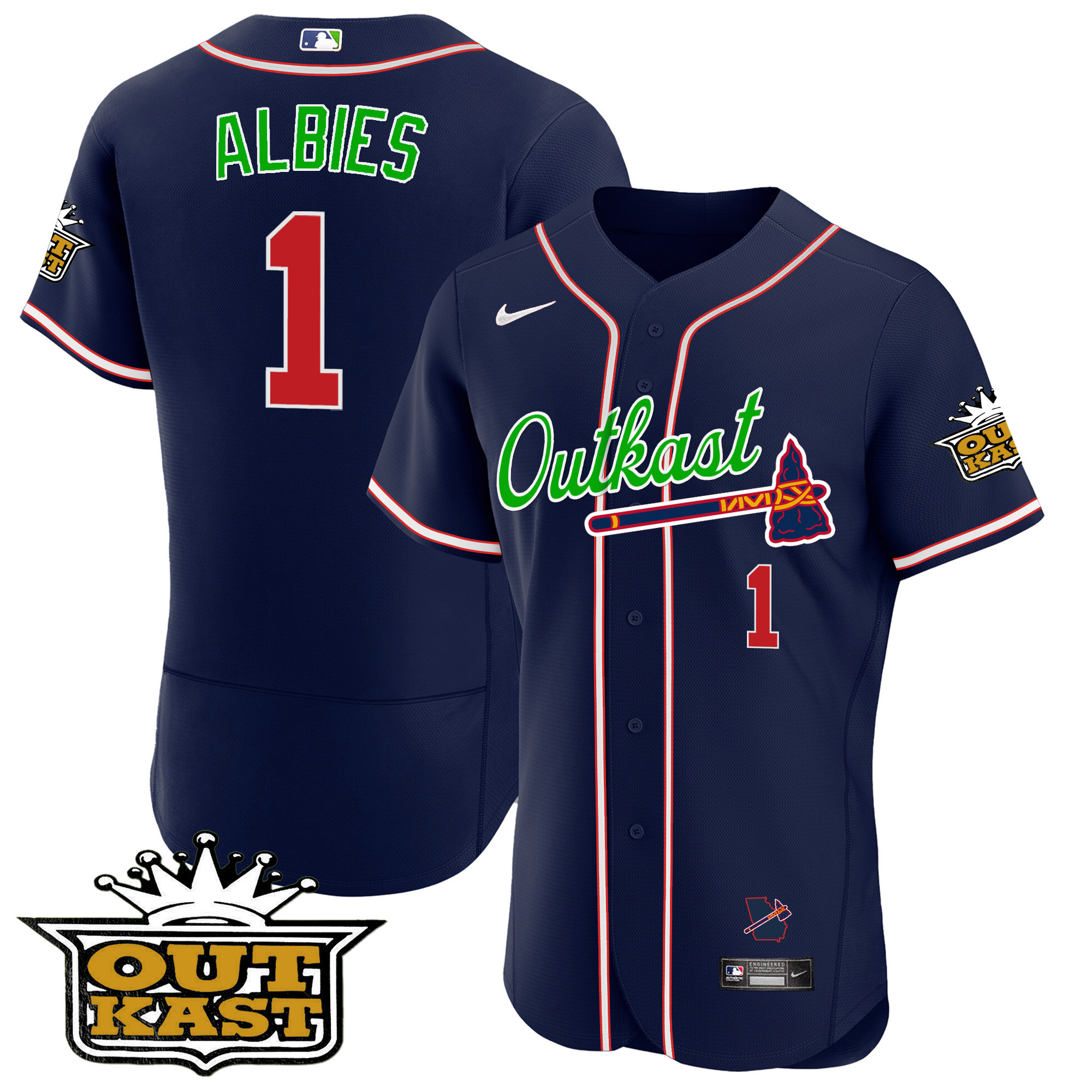 Men's Atlanta Braves Outkast Flex Base Jersey - All Stitched - Image 35