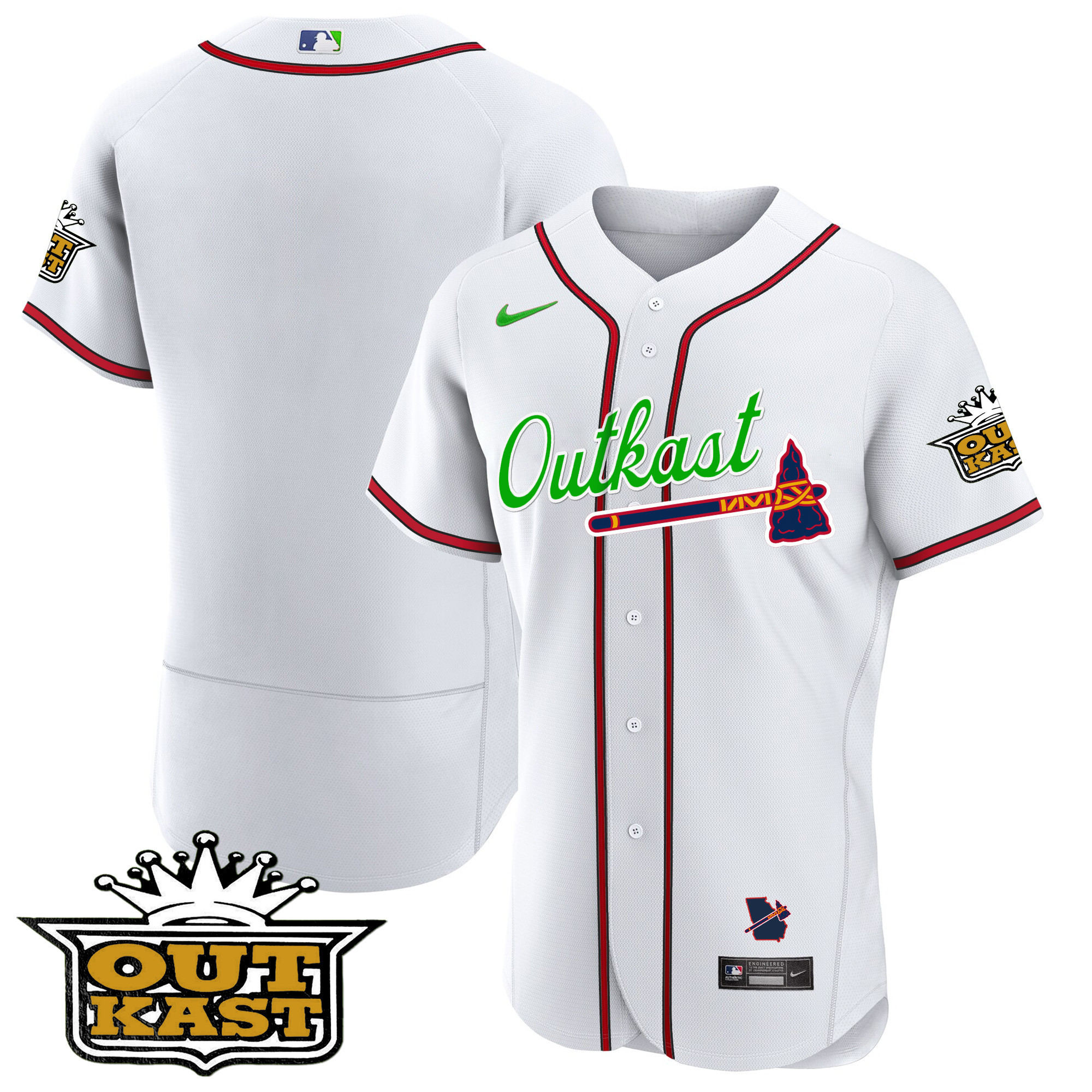 Men's Atlanta Braves Outkast Flex Base Jersey - All Stitched - Image 54