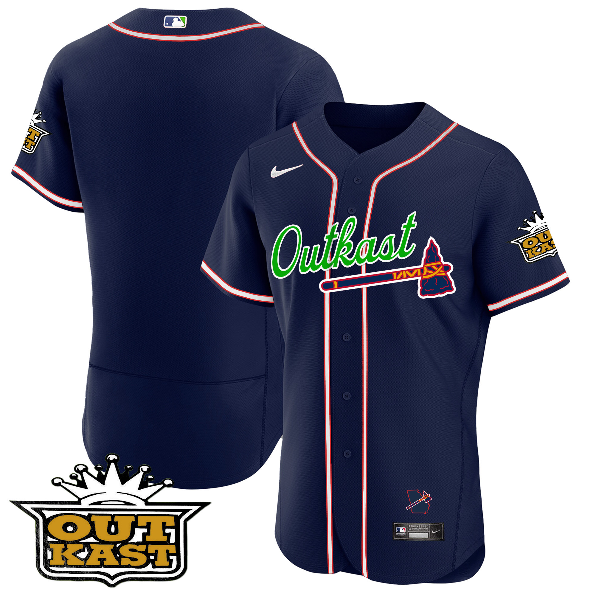 Men's Atlanta Braves Outkast Flex Base Jersey - All Stitched - Image 36