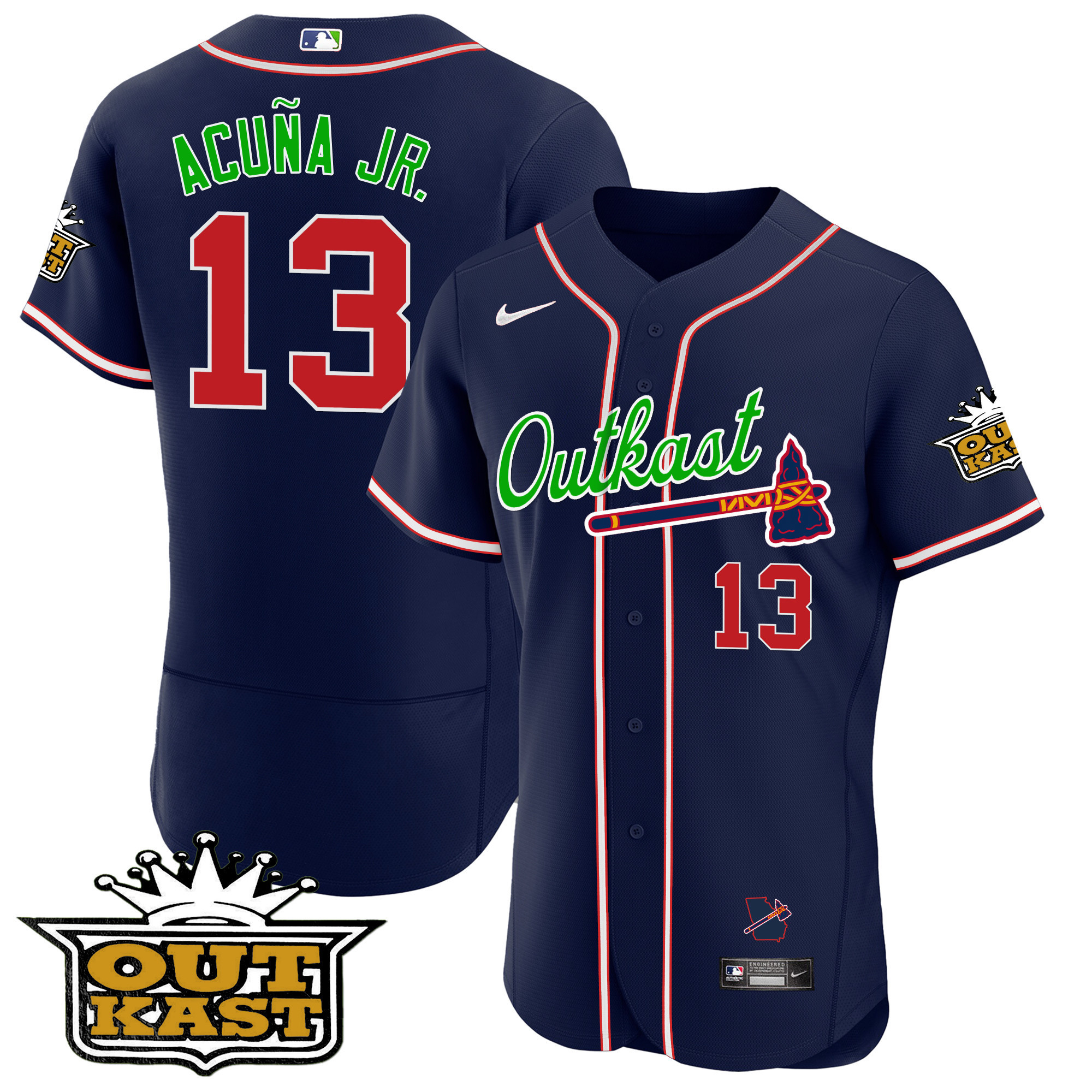 Men's Atlanta Braves Outkast Flex Base Jersey - All Stitched - Image 28