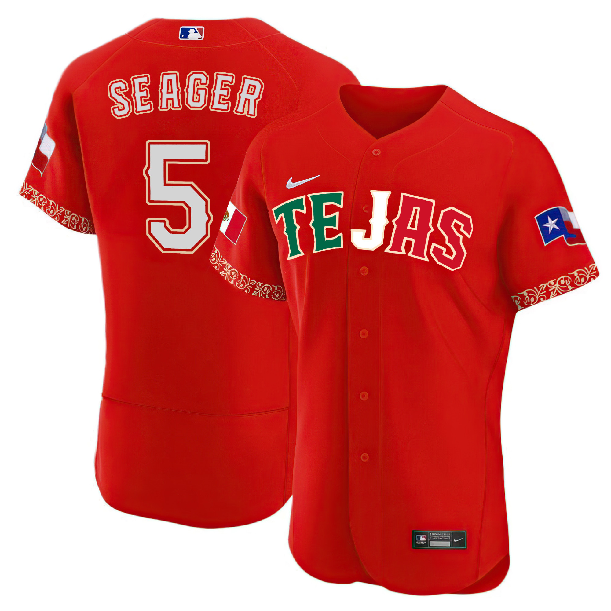 Men's Texas Rangers Mexican Heritage Night Jersey - All Stitched