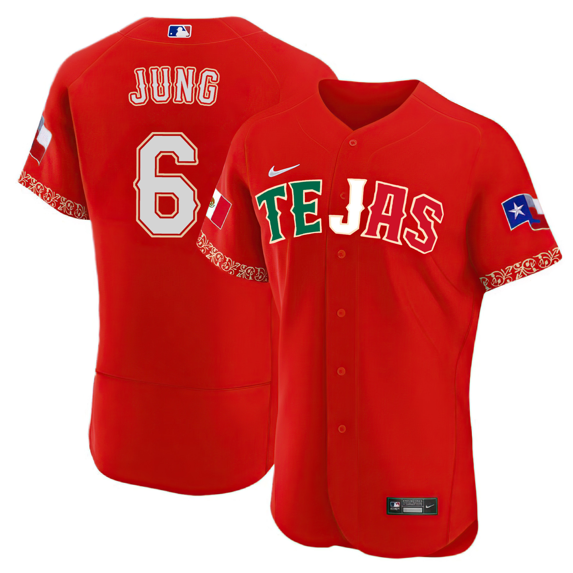 Men's Texas Rangers Mexican Heritage Night Jersey - All Stitched - Image 6