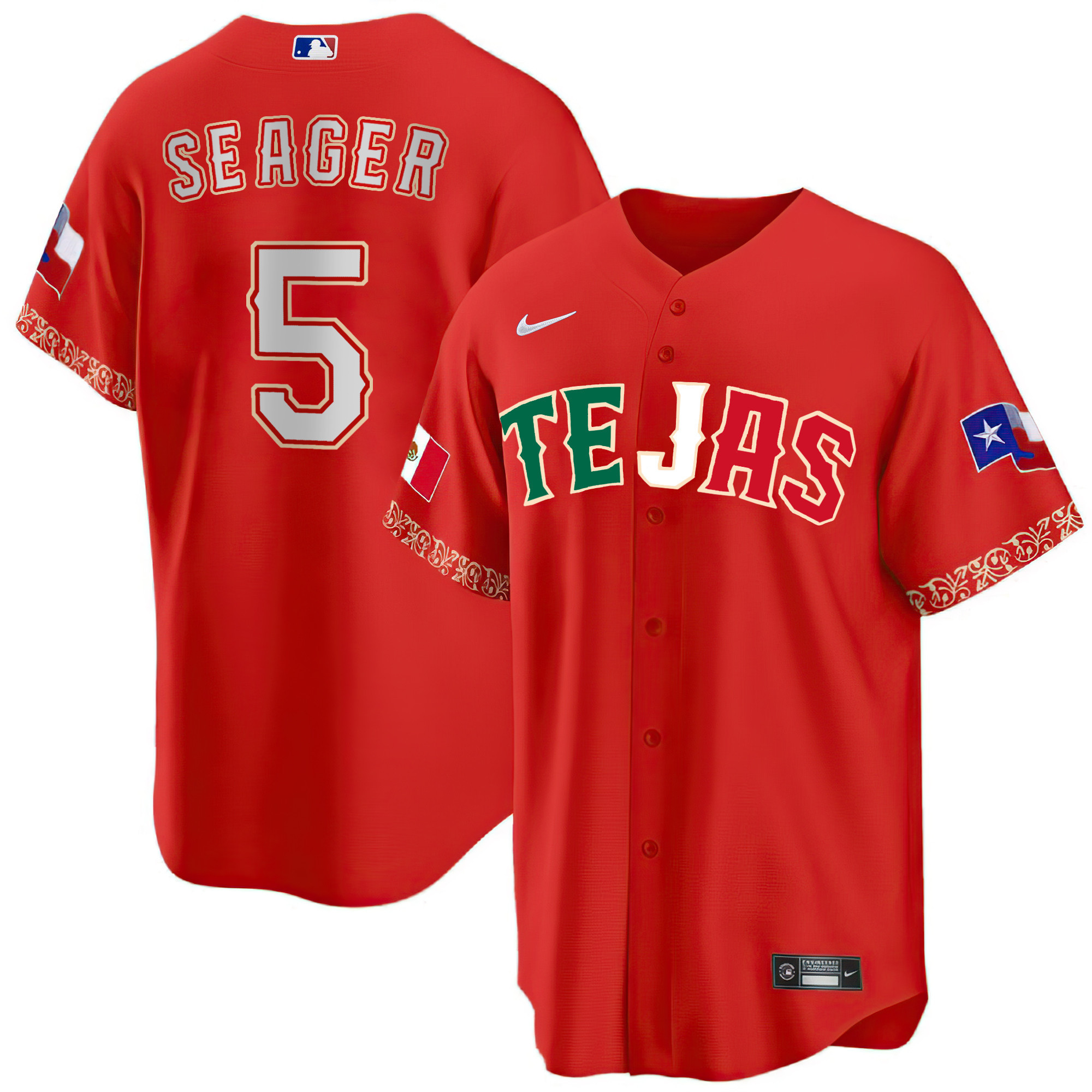 Men's Texas Rangers Mexican Heritage Night Jersey - All Stitched - Image 8
