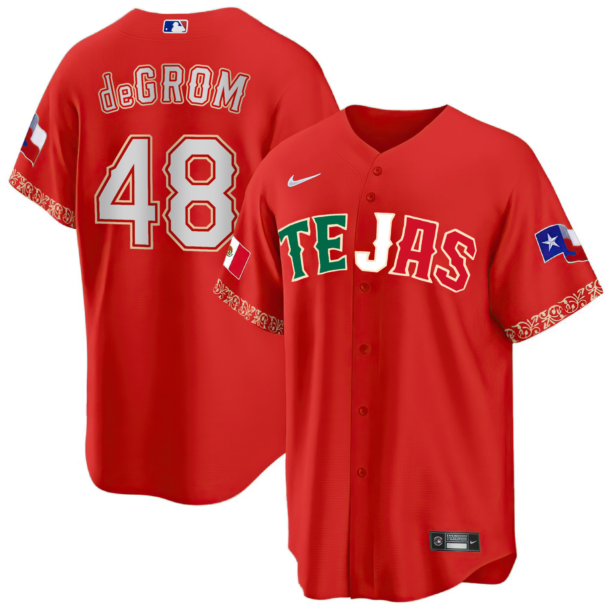 Men's Texas Rangers Mexican Heritage Night Jersey - All Stitched - Image 10
