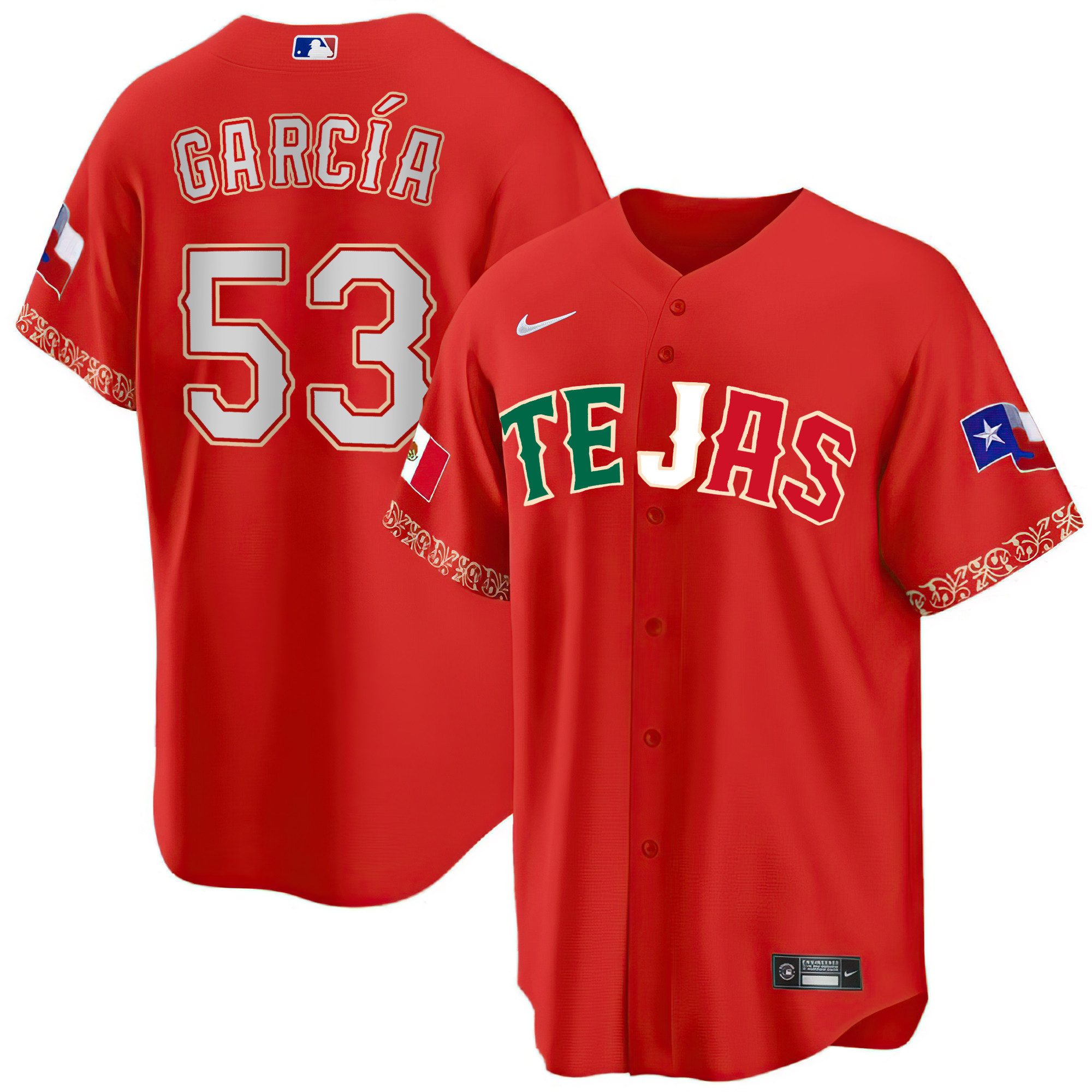 Men's Texas Rangers Mexican Heritage Night Jersey - All Stitched - Image 12
