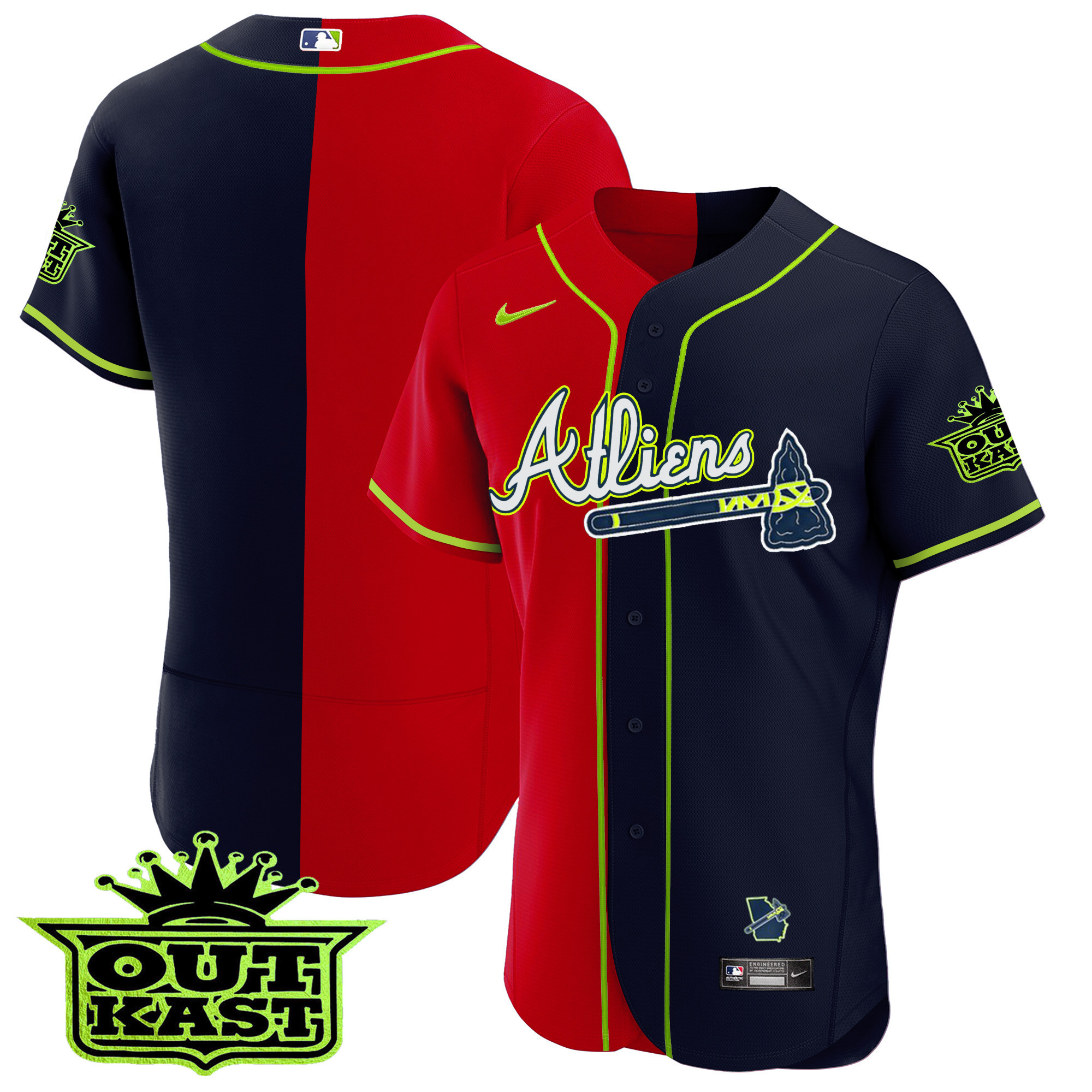 Men's Atlanta Braves Atliens Alternate Flex Base Jersey - All Stitched - Image 36