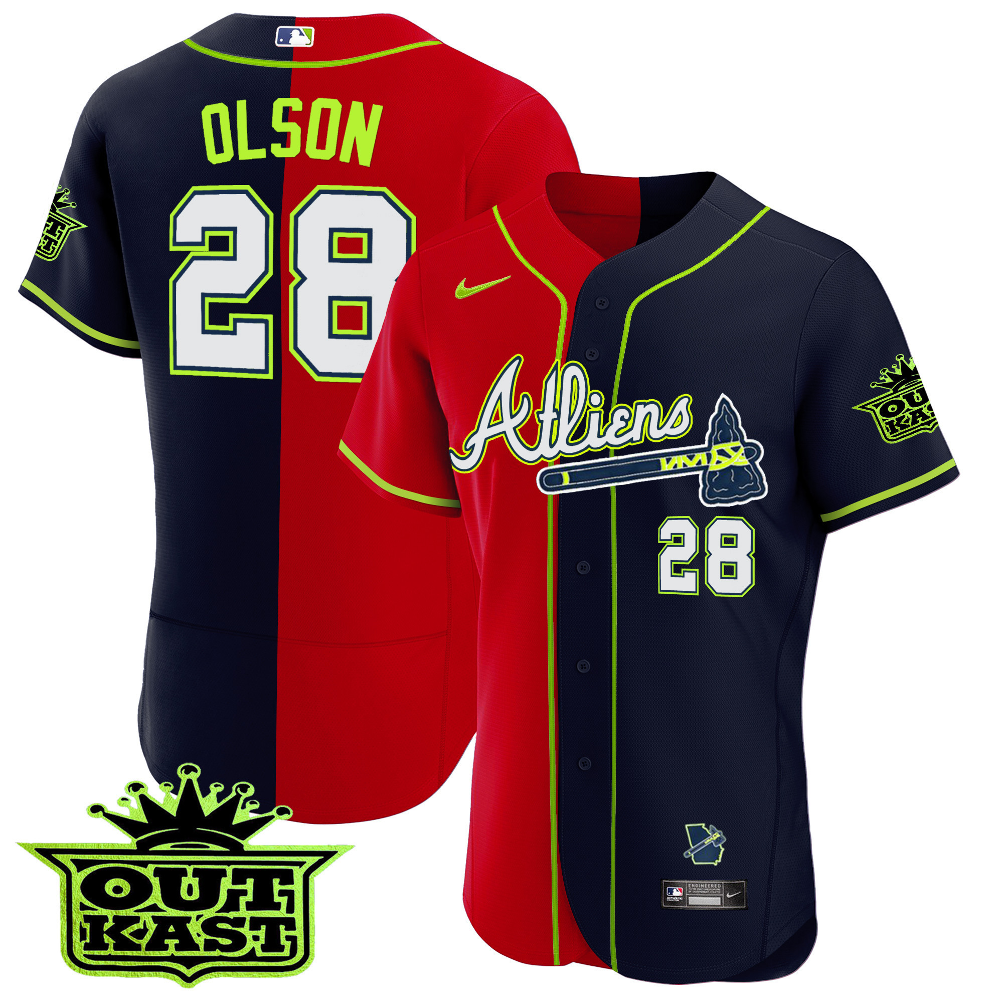 Men's Atlanta Braves Atliens Alternate Flex Base Jersey - All Stitched - Image 34