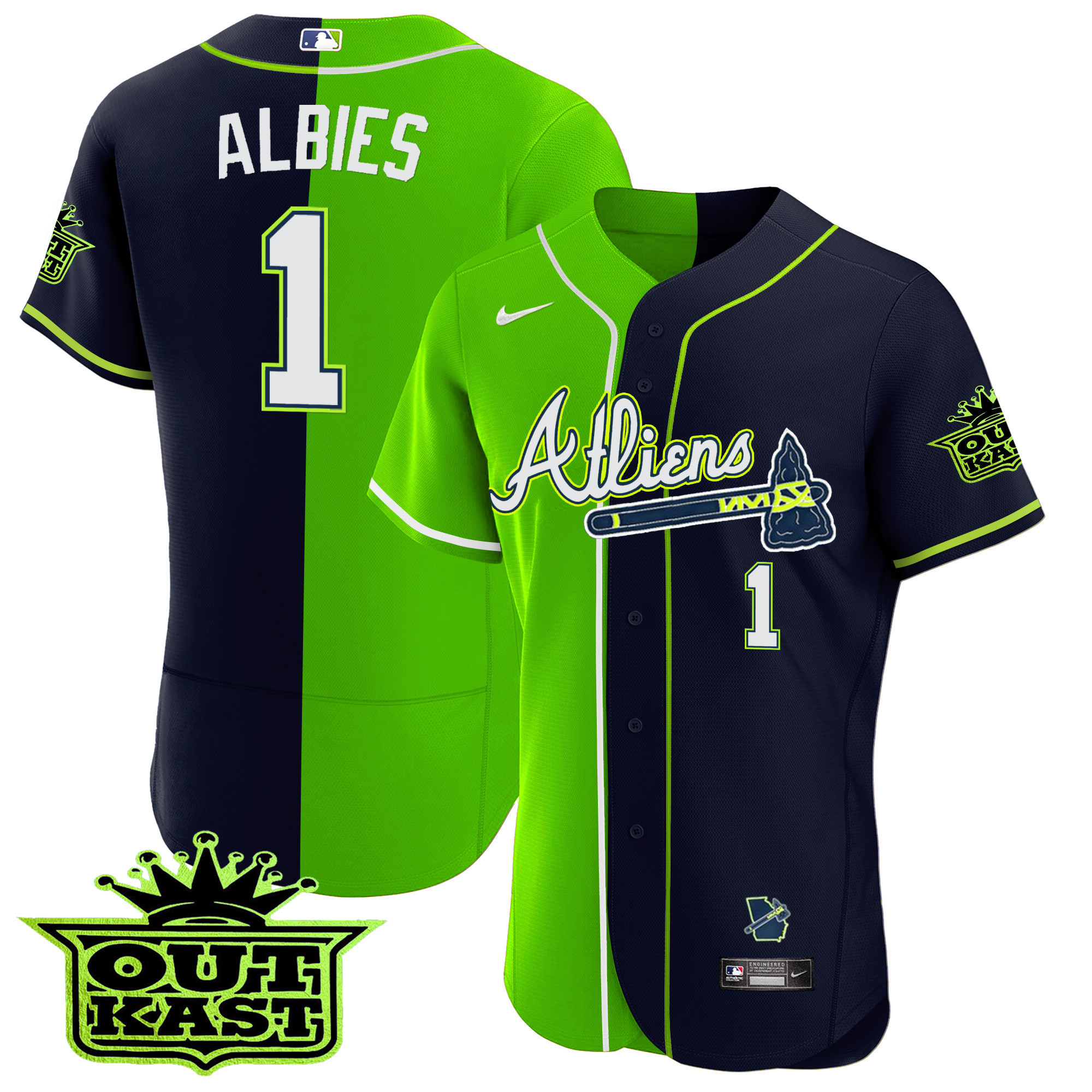 Men's Atlanta Braves Atliens Alternate Flex Base Jersey - All Stitched - Image 26