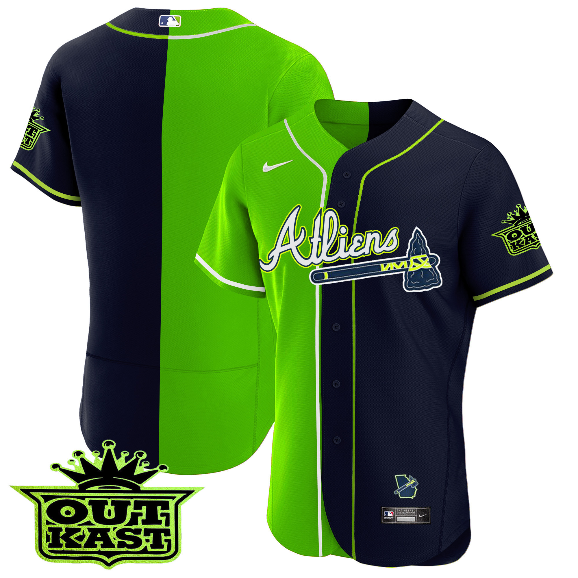 Men's Atlanta Braves Atliens Alternate Flex Base Jersey - All Stitched - Image 27