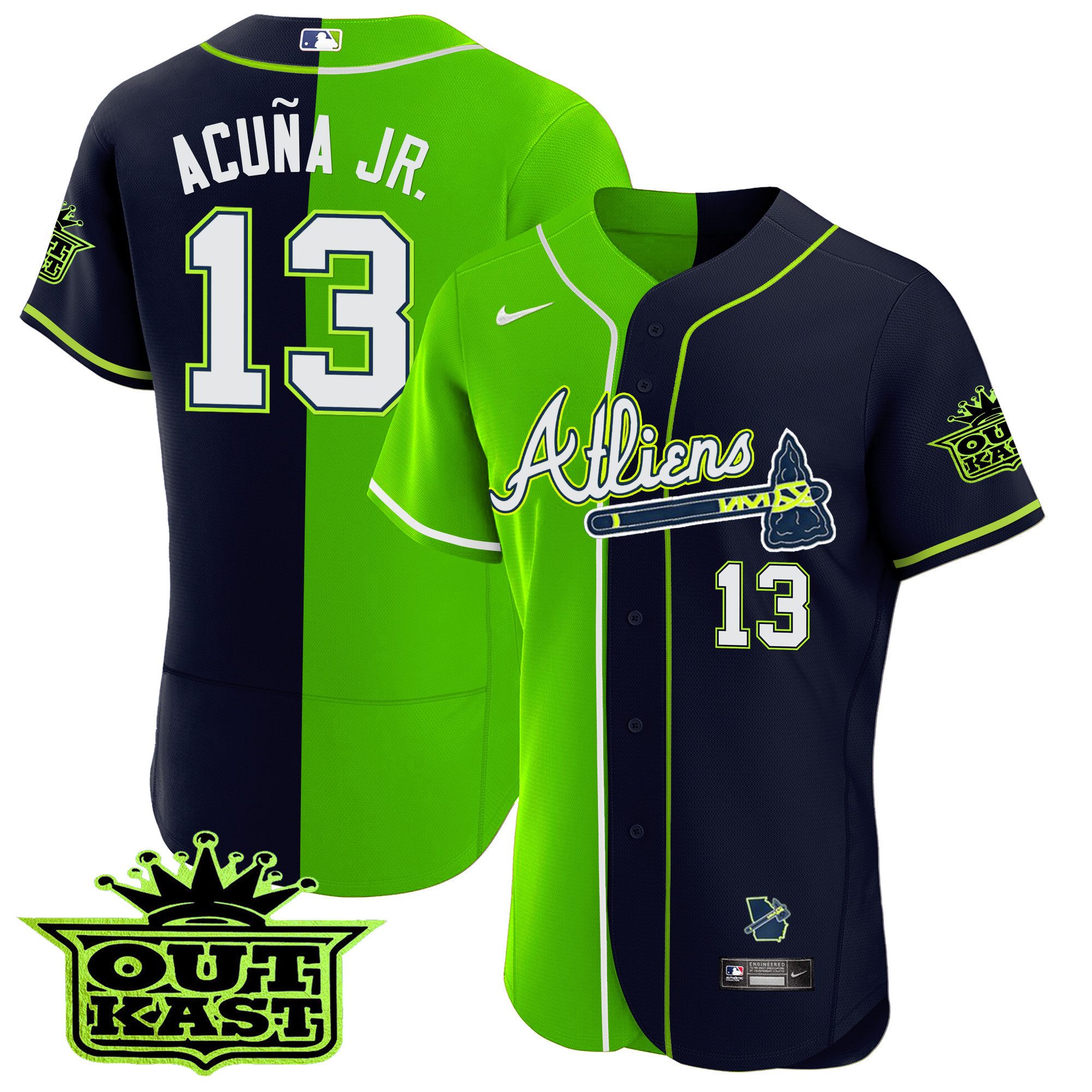 Men's Atlanta Braves Atliens Alternate Flex Base Jersey - All Stitched - Image 19