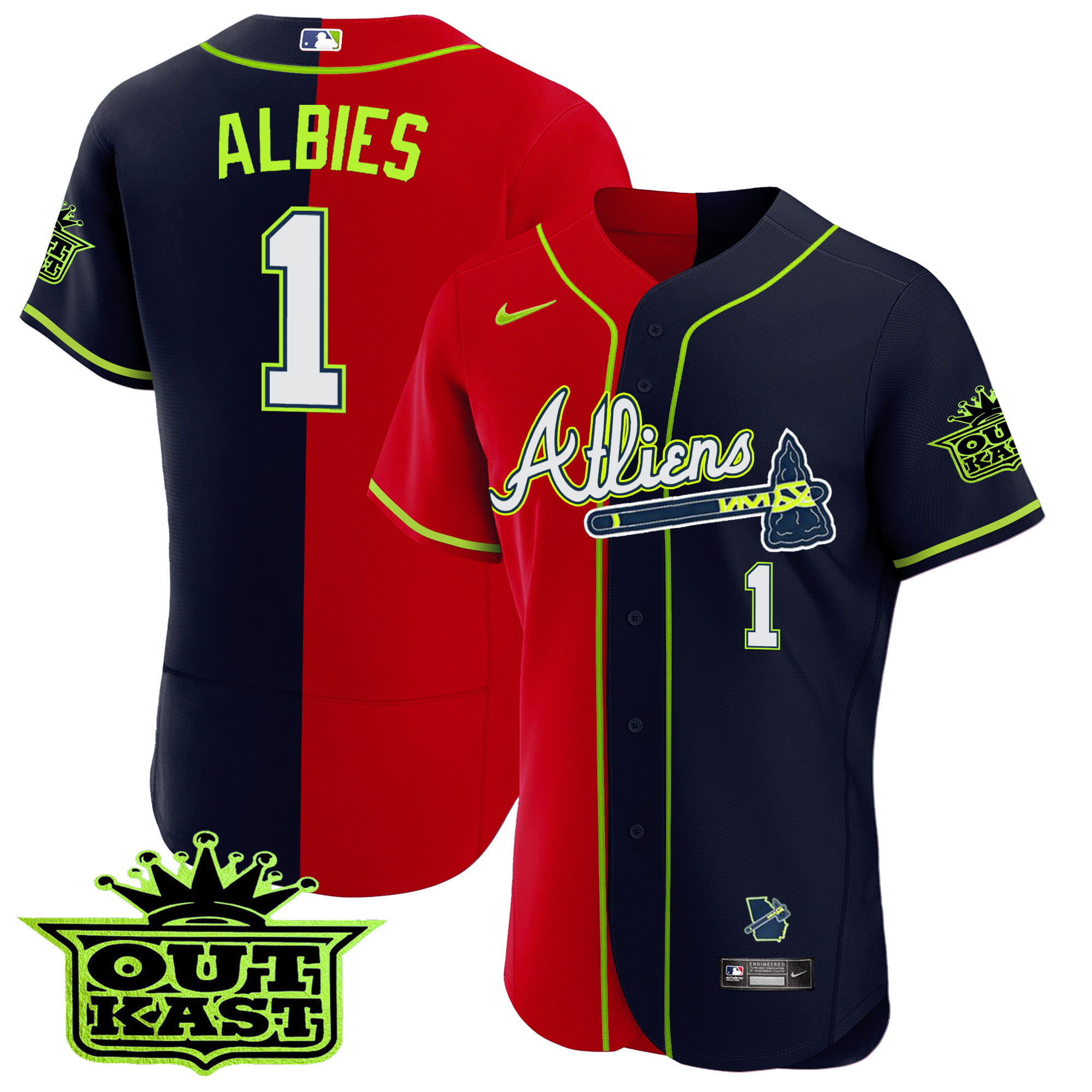 Men's Atlanta Braves Atliens Alternate Flex Base Jersey - All Stitched - Image 35