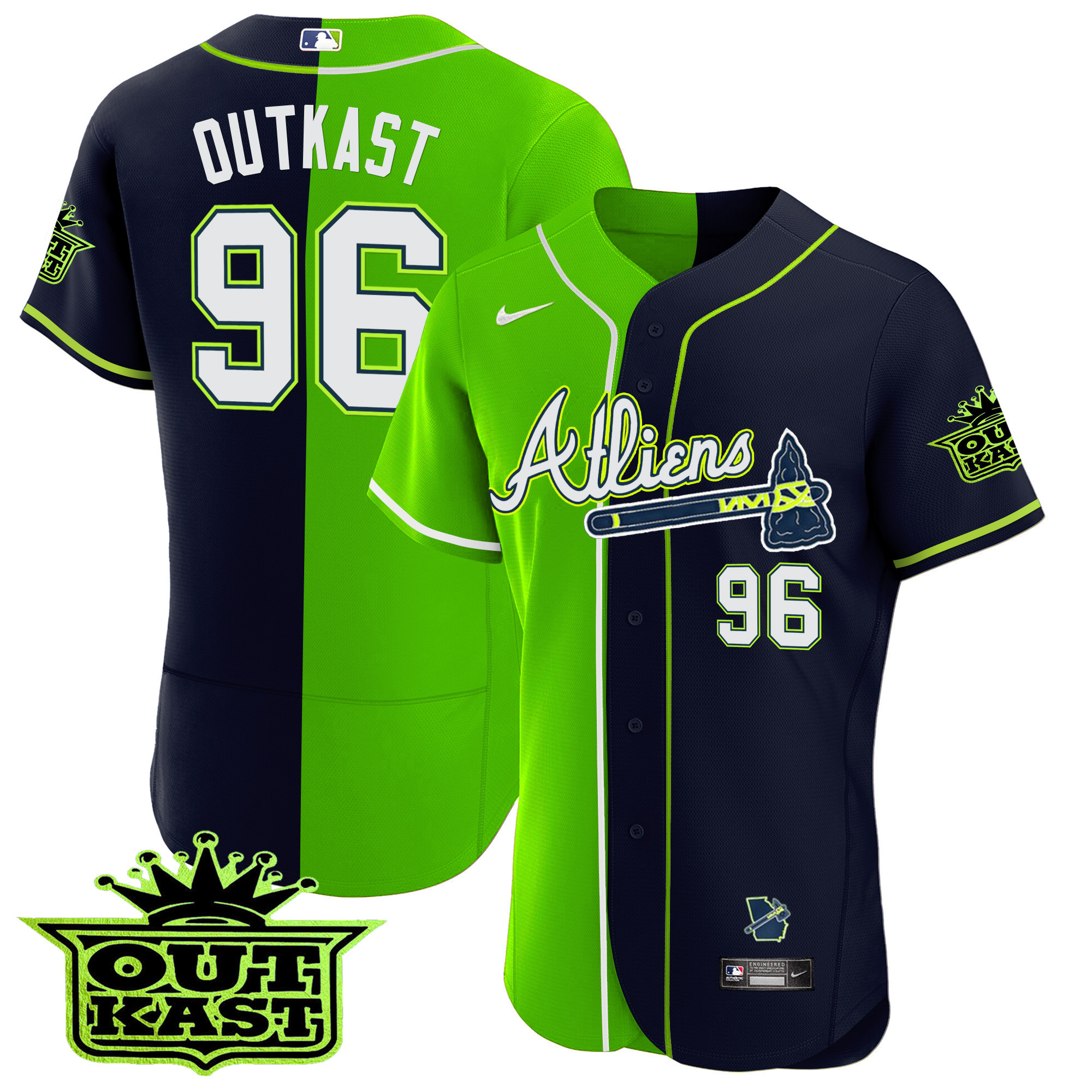Men's Atlanta Braves Atliens Alternate Flex Base Jersey - All Stitched - Image 20
